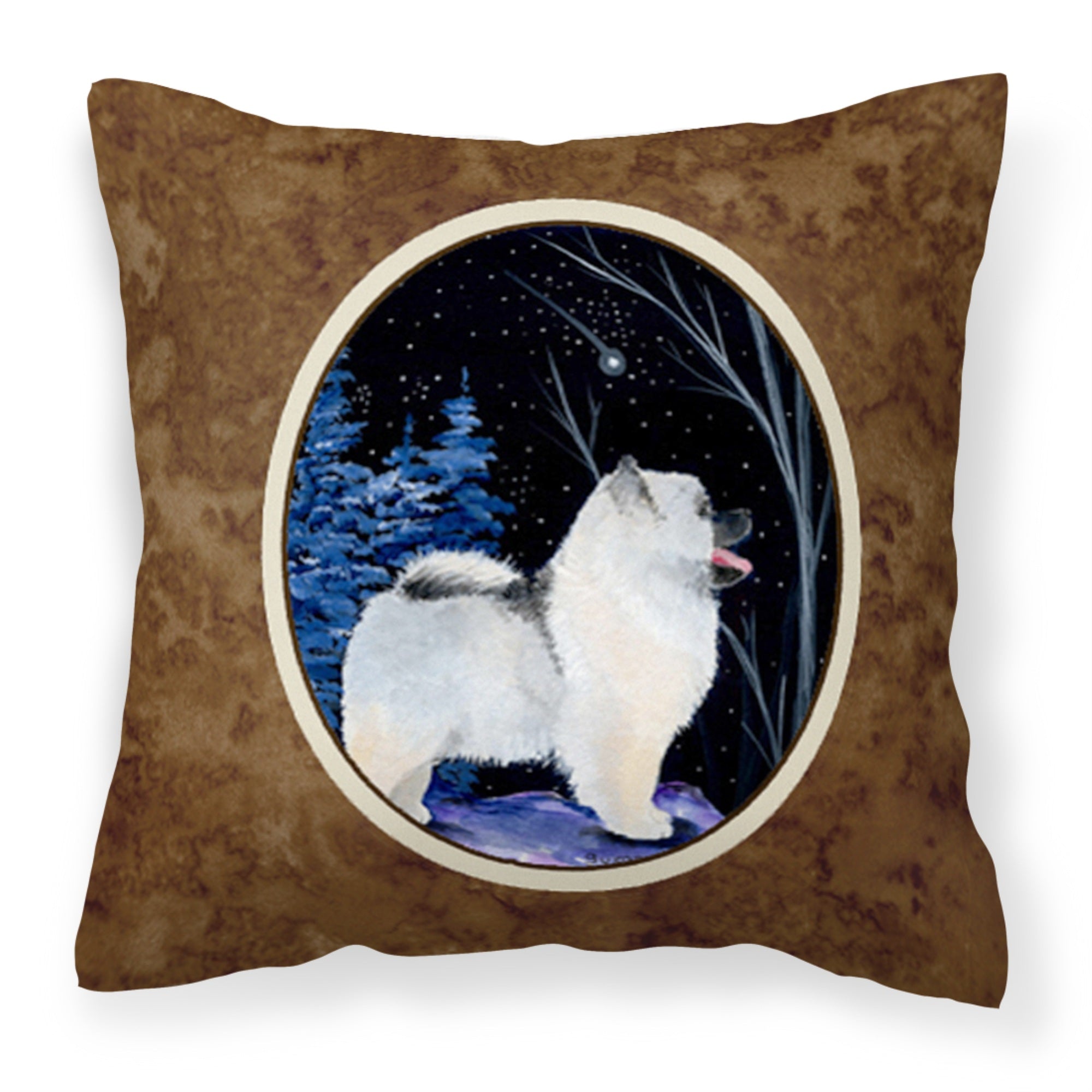 Carolines Treasures SS8380PW1414 Starry Night Keeshond Decorative Canvas Fabric Pillow, Large, Multicolor
