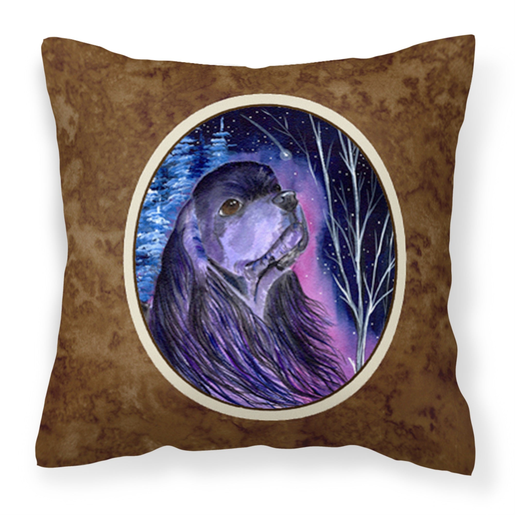 Carolines Treasures SS8385PW1414 Starry Night Cocker Spaniel Fabric Pillow, Large, Multicolor