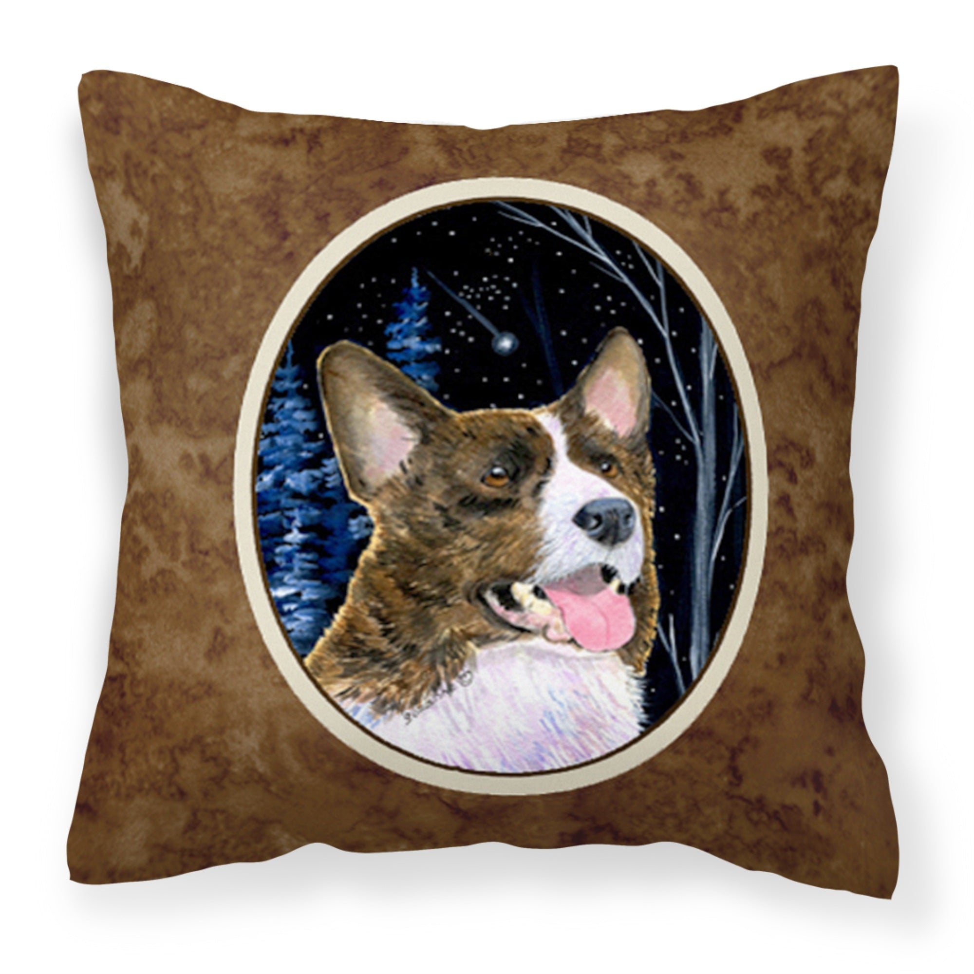 Carolines Treasures SS8387PW1414 Starry Night Corgi Decorative Canvas Fabric Pillow, Large, Multicolor