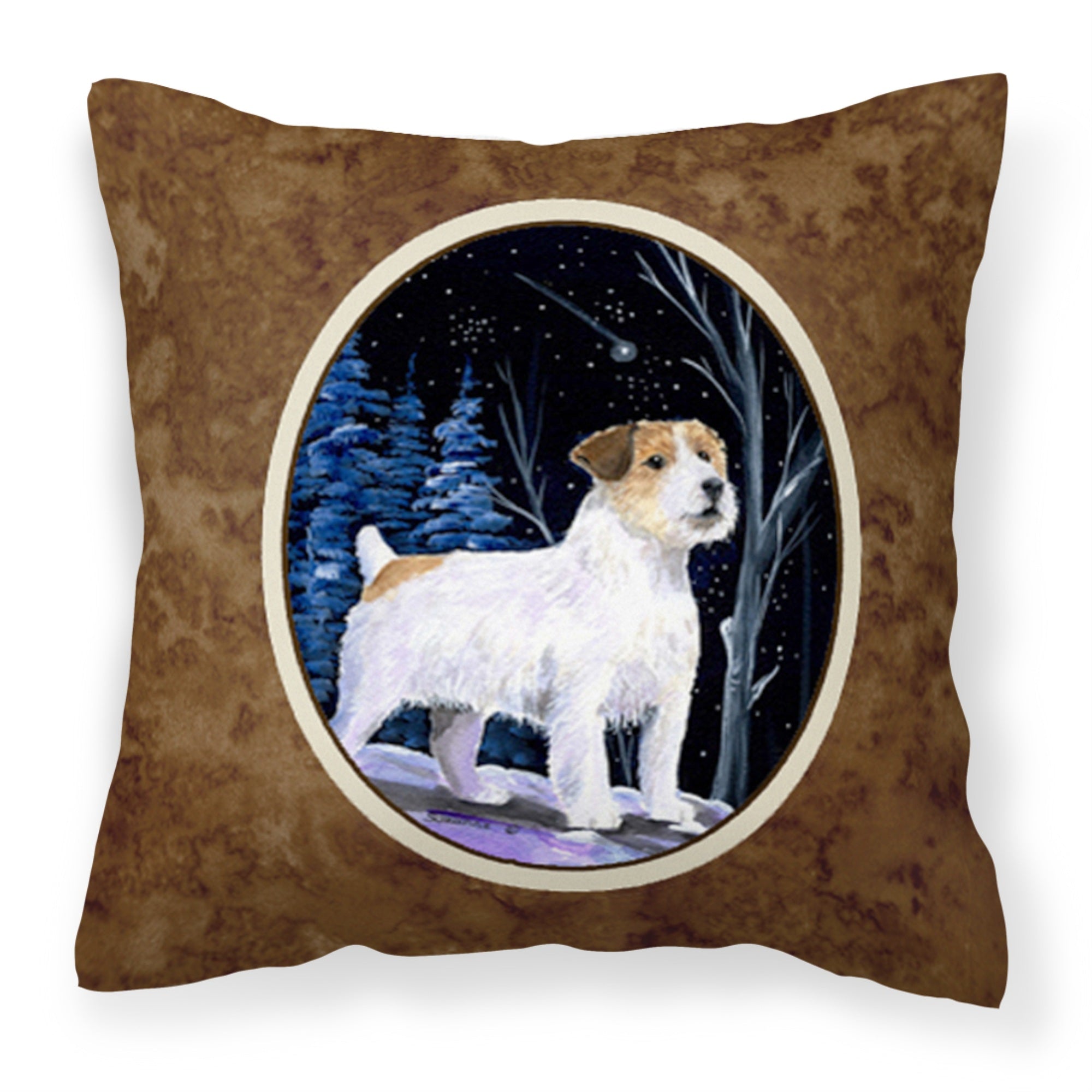 Carolines Treasures SS8388PW1414 Starry Night Jack Russell Terrier Fabric Pillow, Large, Multicolor