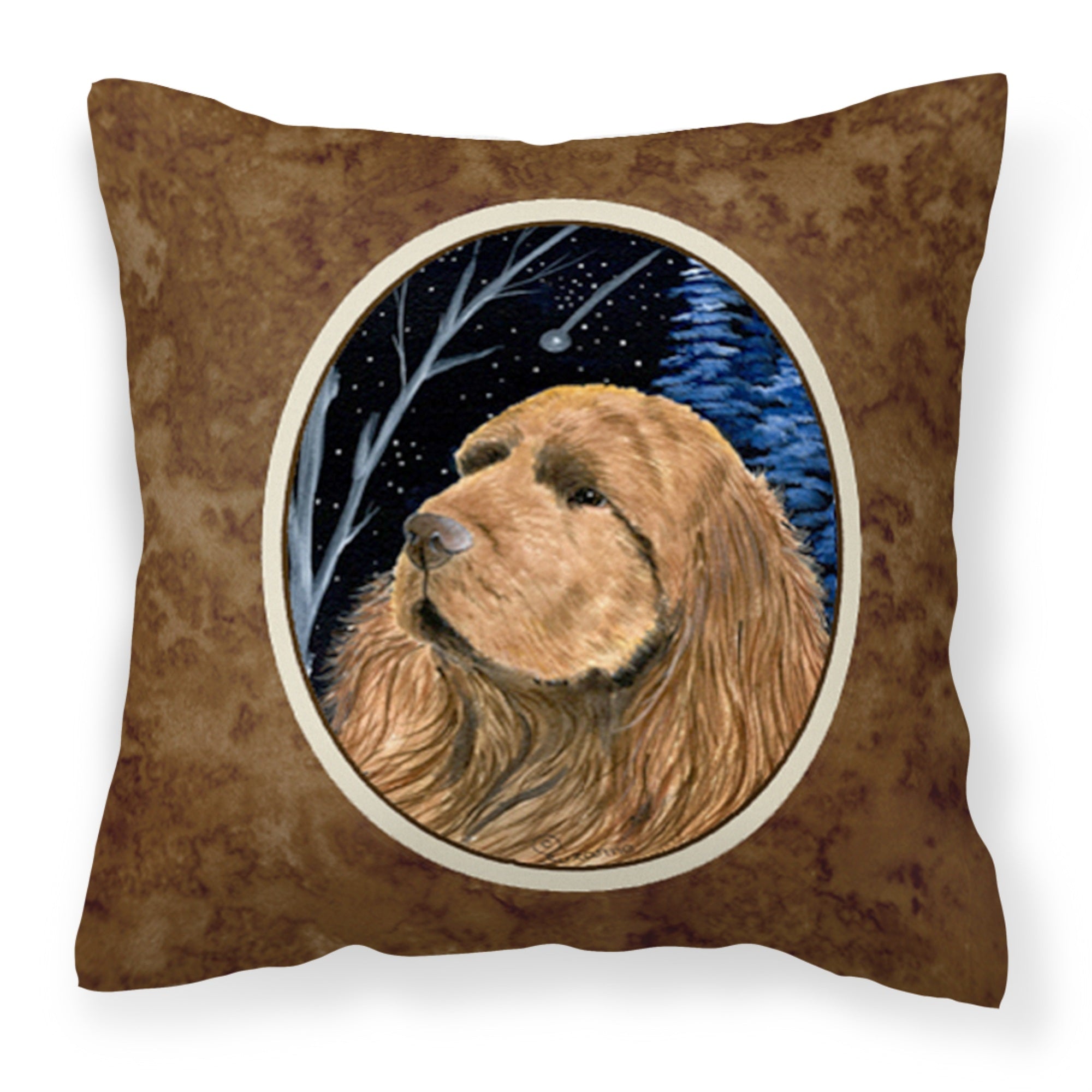 Carolines Treasures SS8391PW1414 Starry Night Sussex Spaniel Fabric Pillow, Large, Multicolor