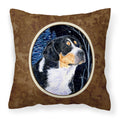 Carolines Treasures SS8393PW1414 Starry Night Bernese Mountain Dog Fabric Pillow, Large, Multicolor
