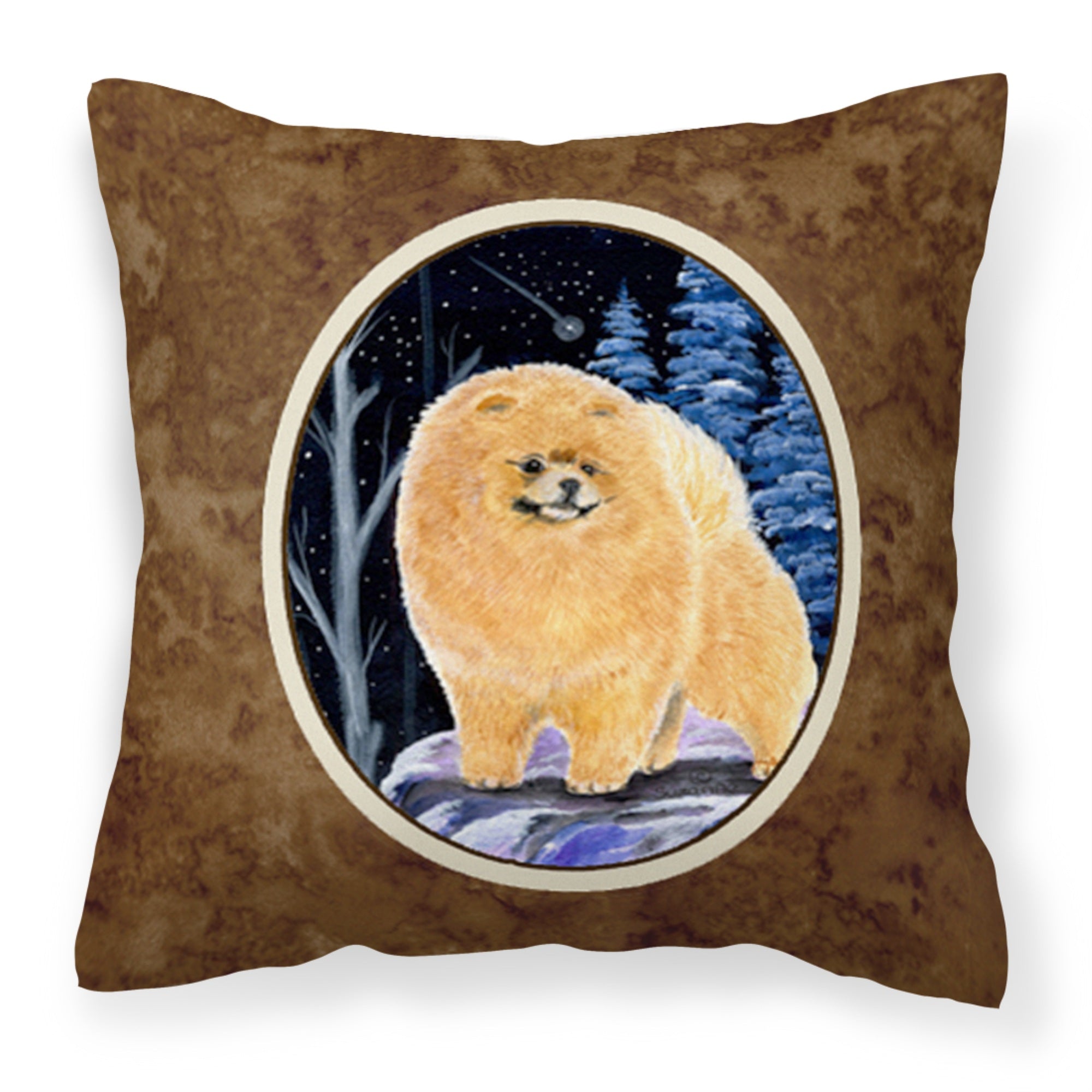 Carolines Treasures SS8396PW1414 Starry Night Pomeranian Decorative Canvas Fabric Pillow, Large, Multicolor