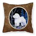 Carolines Treasures SS8397PW1414 Starry Night Bichon Frise Decorative Canvas Fabric Pillow, Large, Multicolor