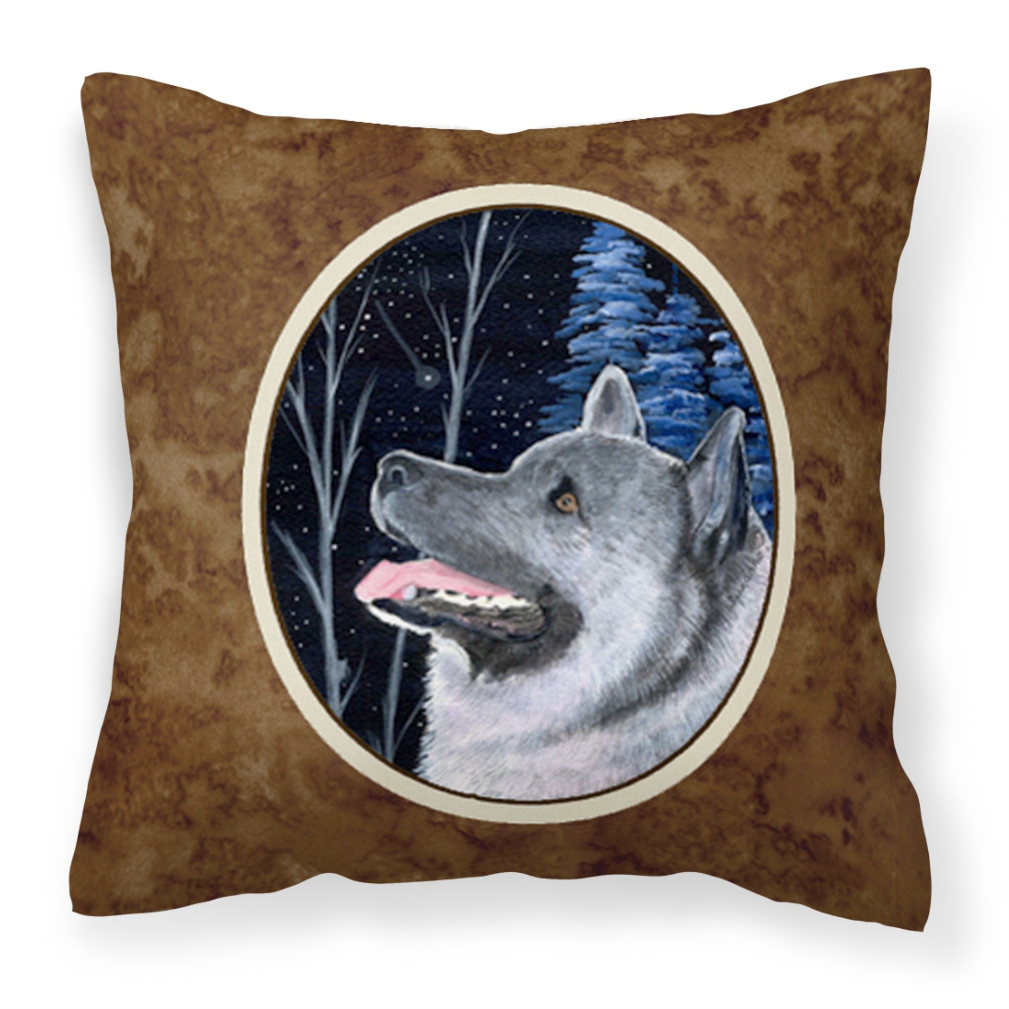 Carolines Treasures SS8398PW1414 Starry Night Norwegian Elkhound Fabric Pillow, Large, Multicolor
