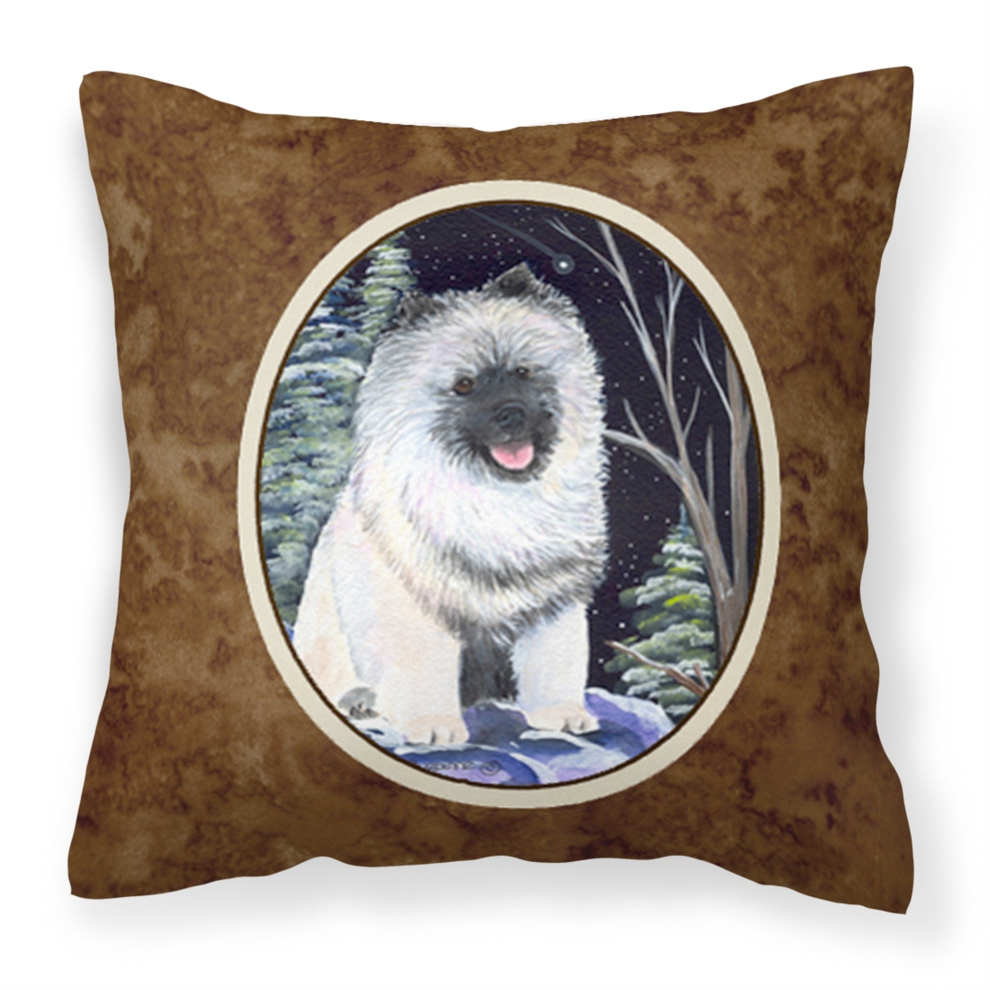 Carolines Treasures SS8404PW1414 Starry Night Keeshond Decorative Canvas Fabric Pillow, Large, Multicolor