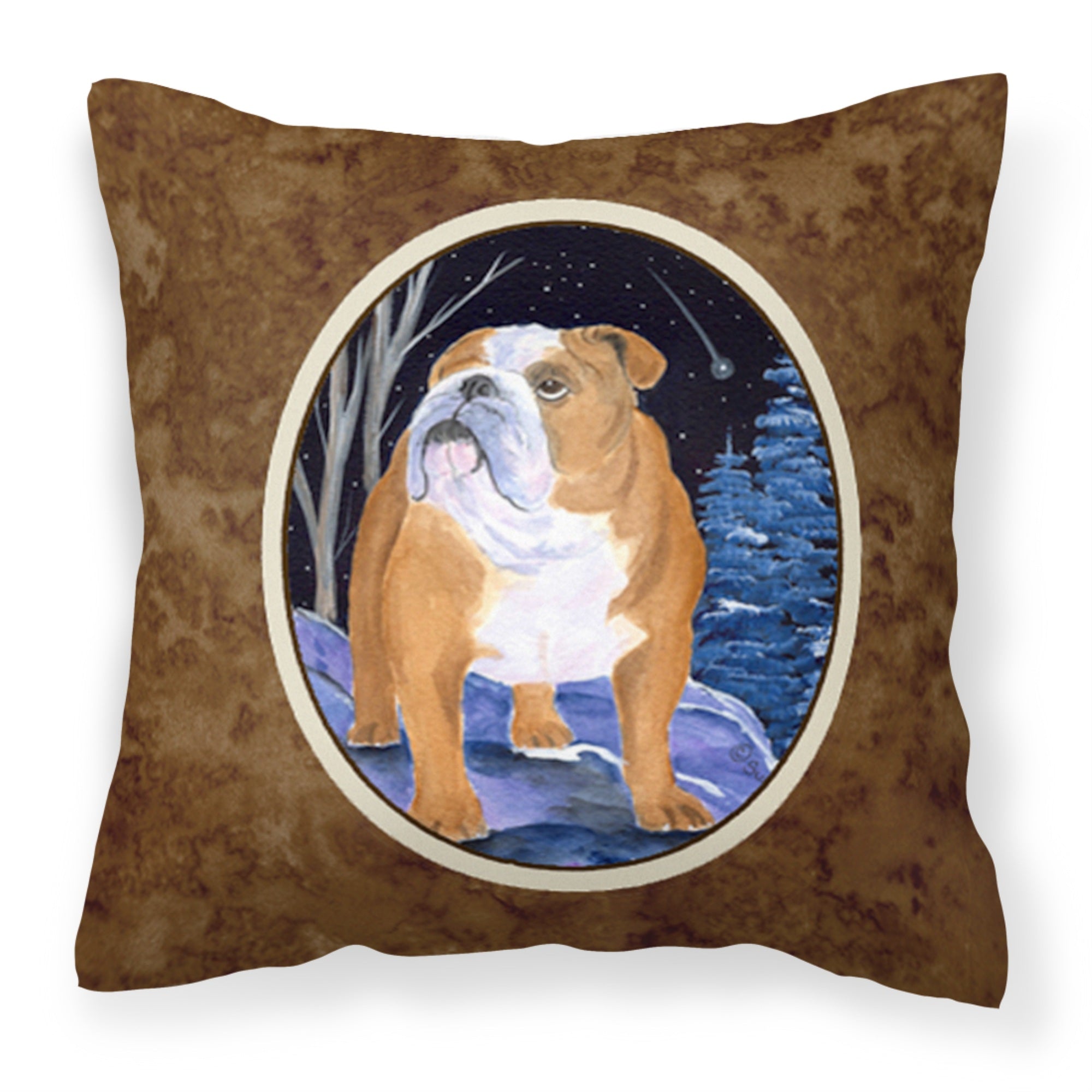 Carolines Treasures SS8405PW1414 Starry Night English Bulldog Fabric Pillow, Large, Multicolor