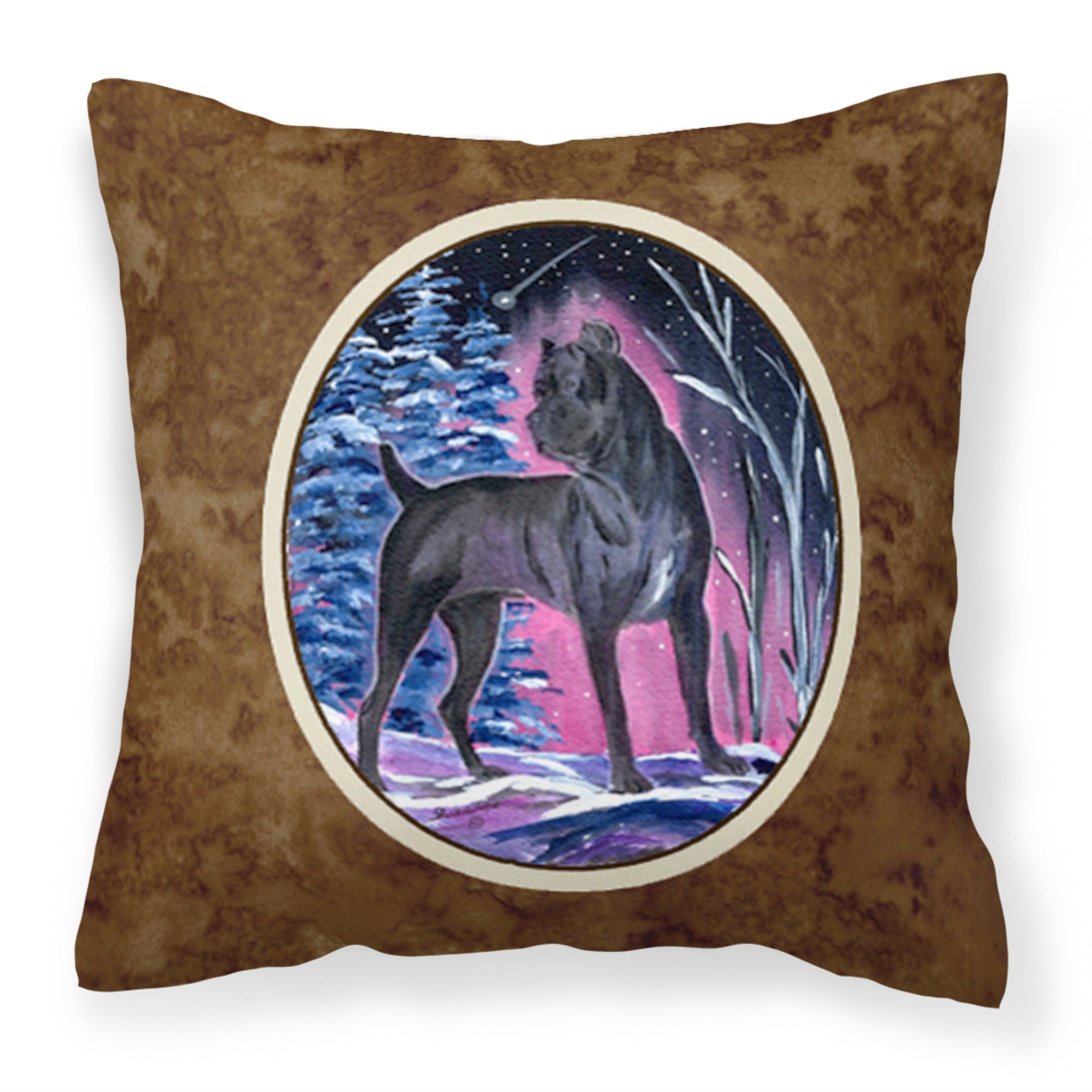 Carolines Treasures SS8410PW1414 Starry Night Cane Corso Decorative Canvas Fabric Pillow, Large, Multicolor