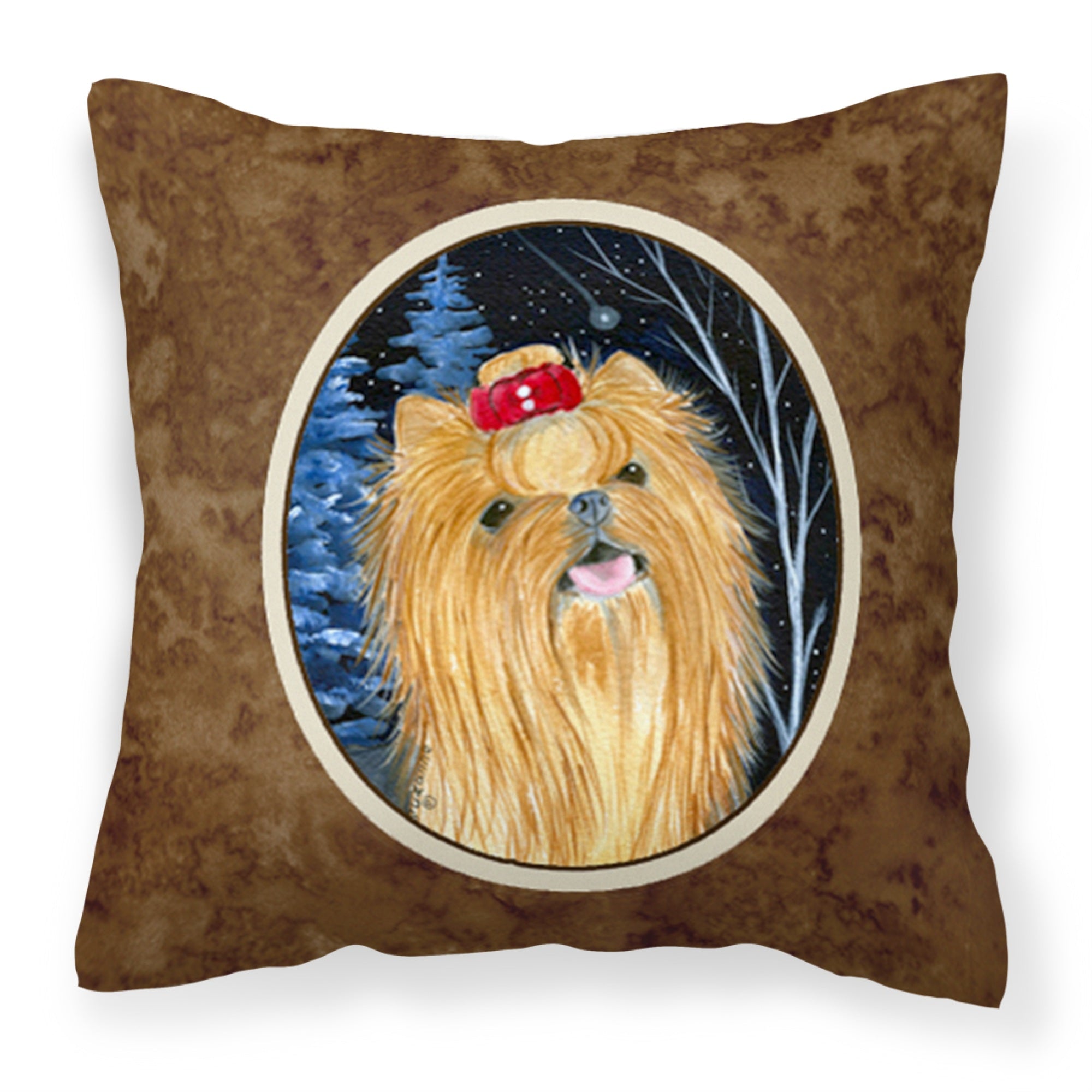 Carolines Treasures SS8413PW1414 Starry Night Yorkie Decorative Canvas Fabric Pillow, Large, Multicolor