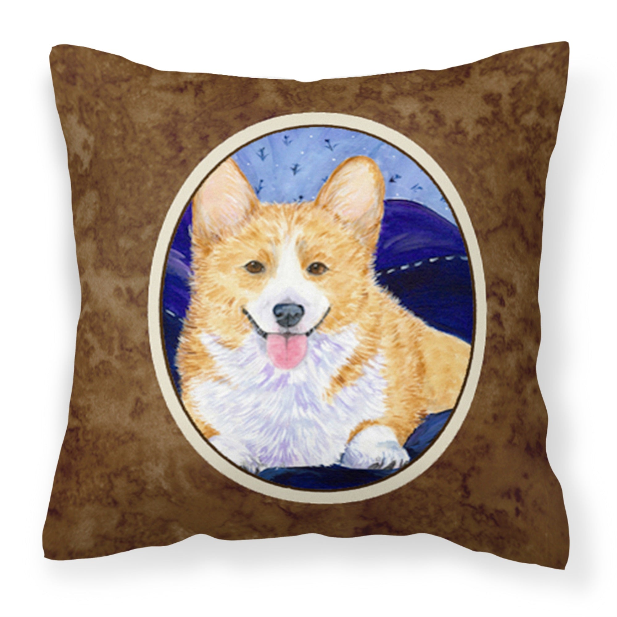 Carolines Treasures SS8414PW1414 Corgi Decorative Canvas Fabric Pillow, Large, Multicolor