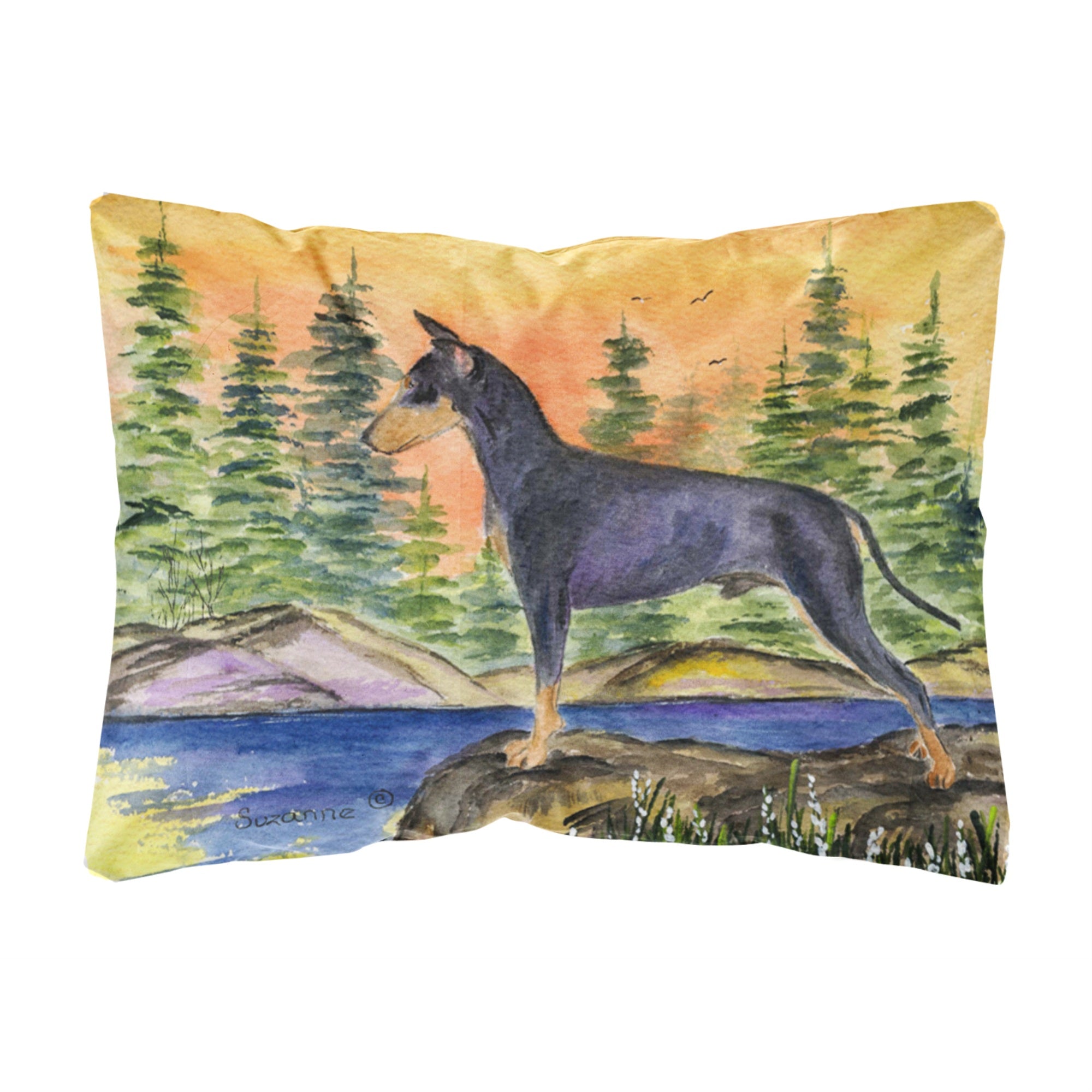 Carolines Treasures SS8419PW1216 Manchester Terrier Decorative Canvas Fabric Pillow, Large, Multicolor