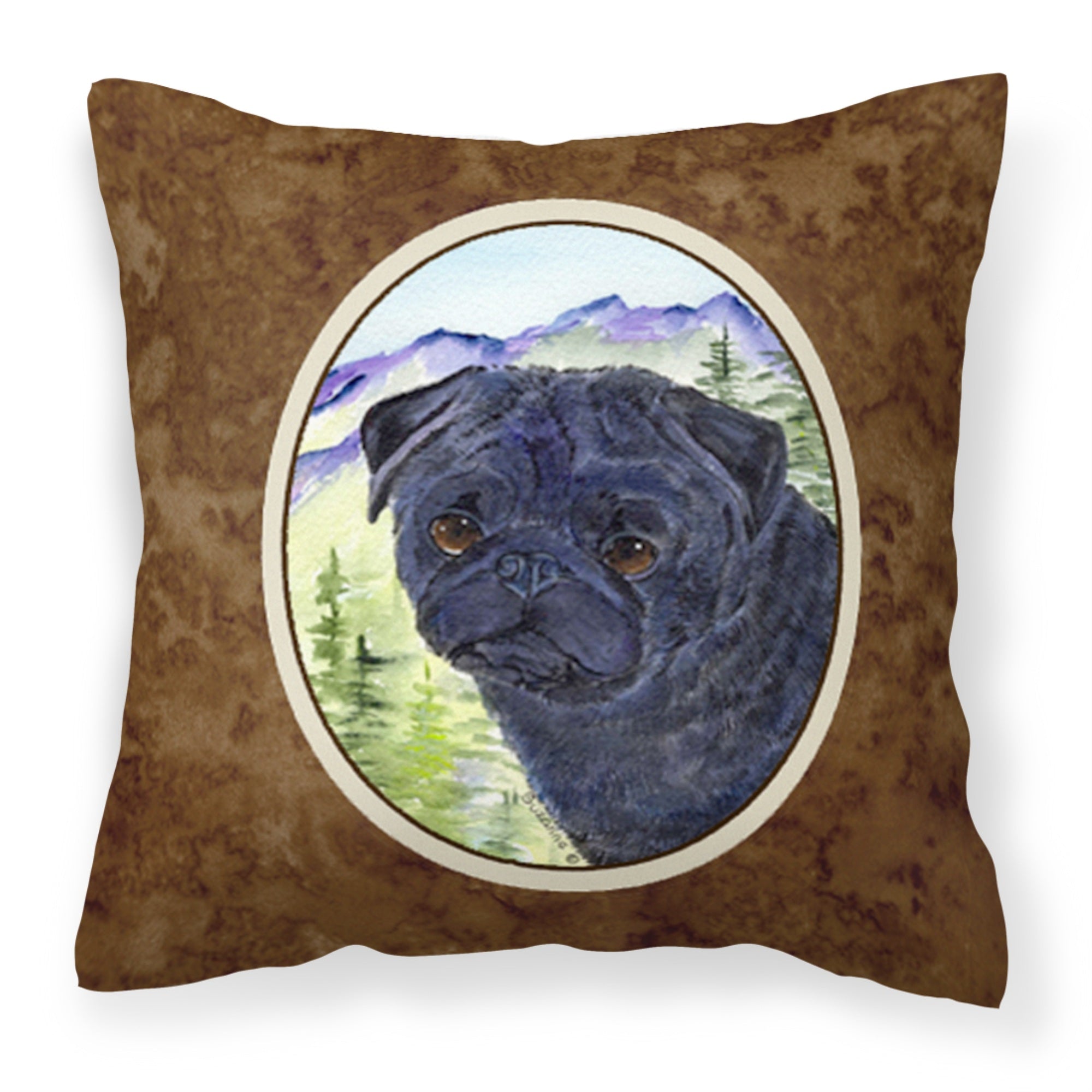 Carolines Treasures SS8420PW1414 Pug Decorative Canvas Fabric Pillow, Large, Multicolor
