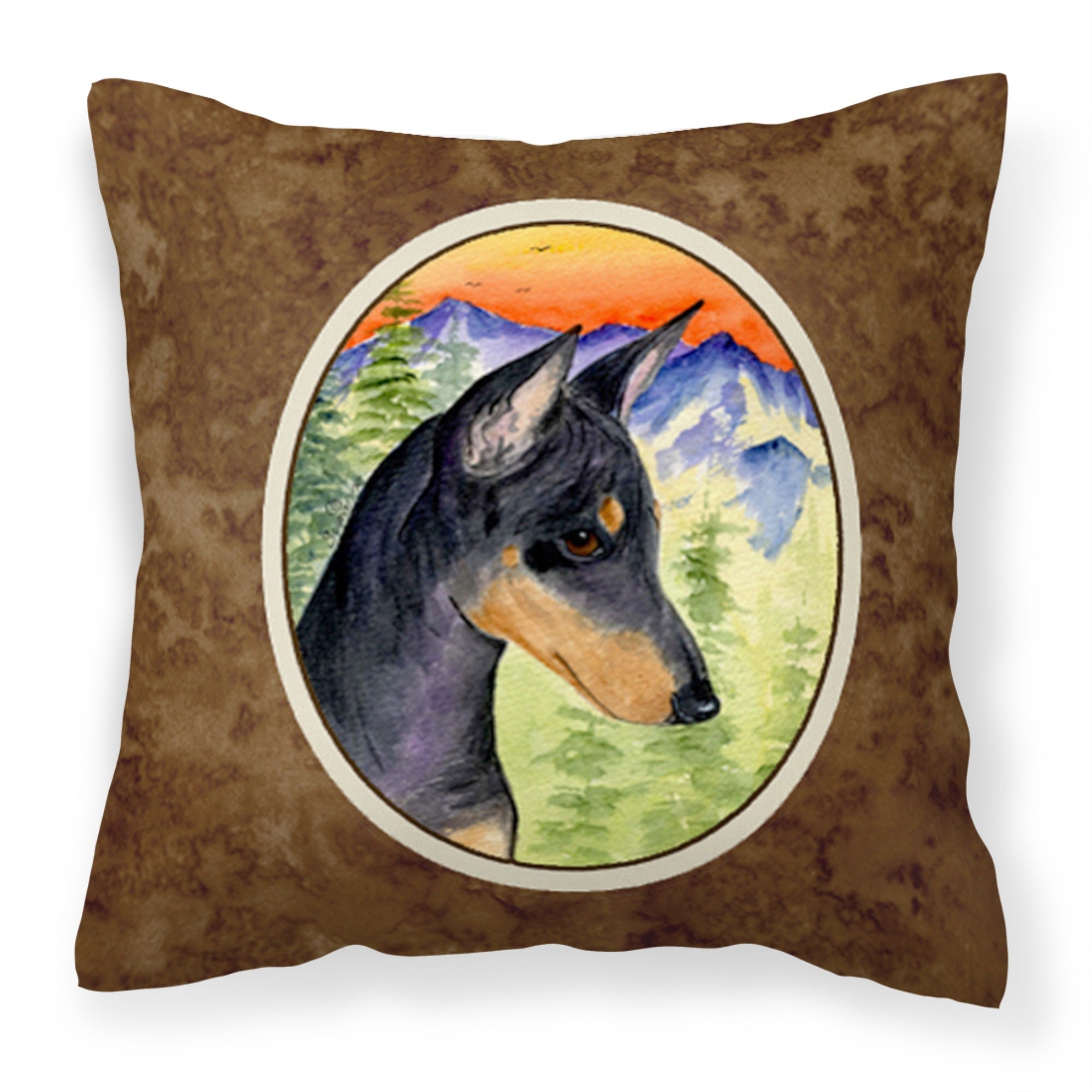 Carolines Treasures SS8425PW1414 Manchester Terrier Decorative Canvas Fabric Pillow, Large, Multicolor