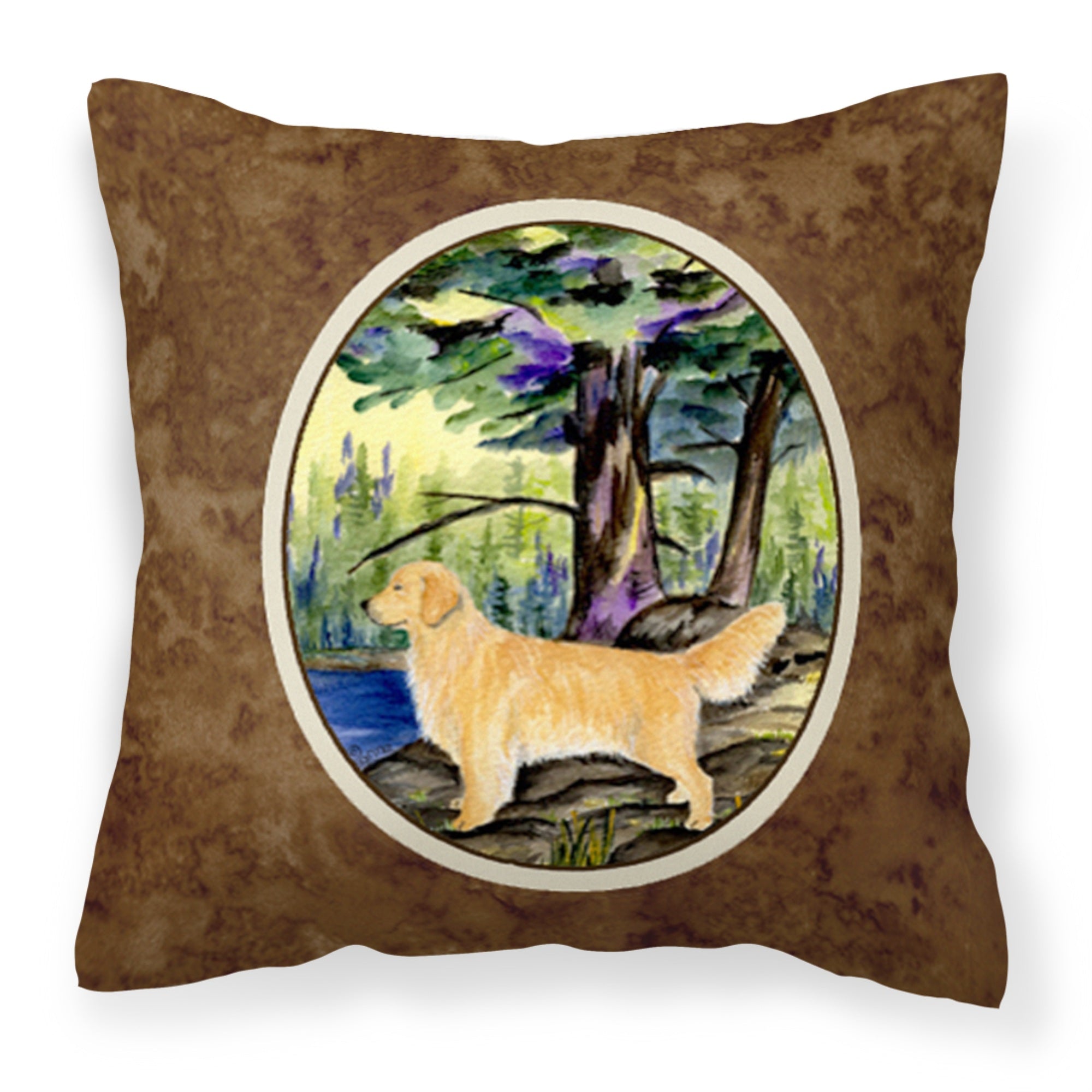 Carolines Treasures SS8426PW1414 Golden Retriever Decorative Canvas Fabric Pillow, Large, Multicolor