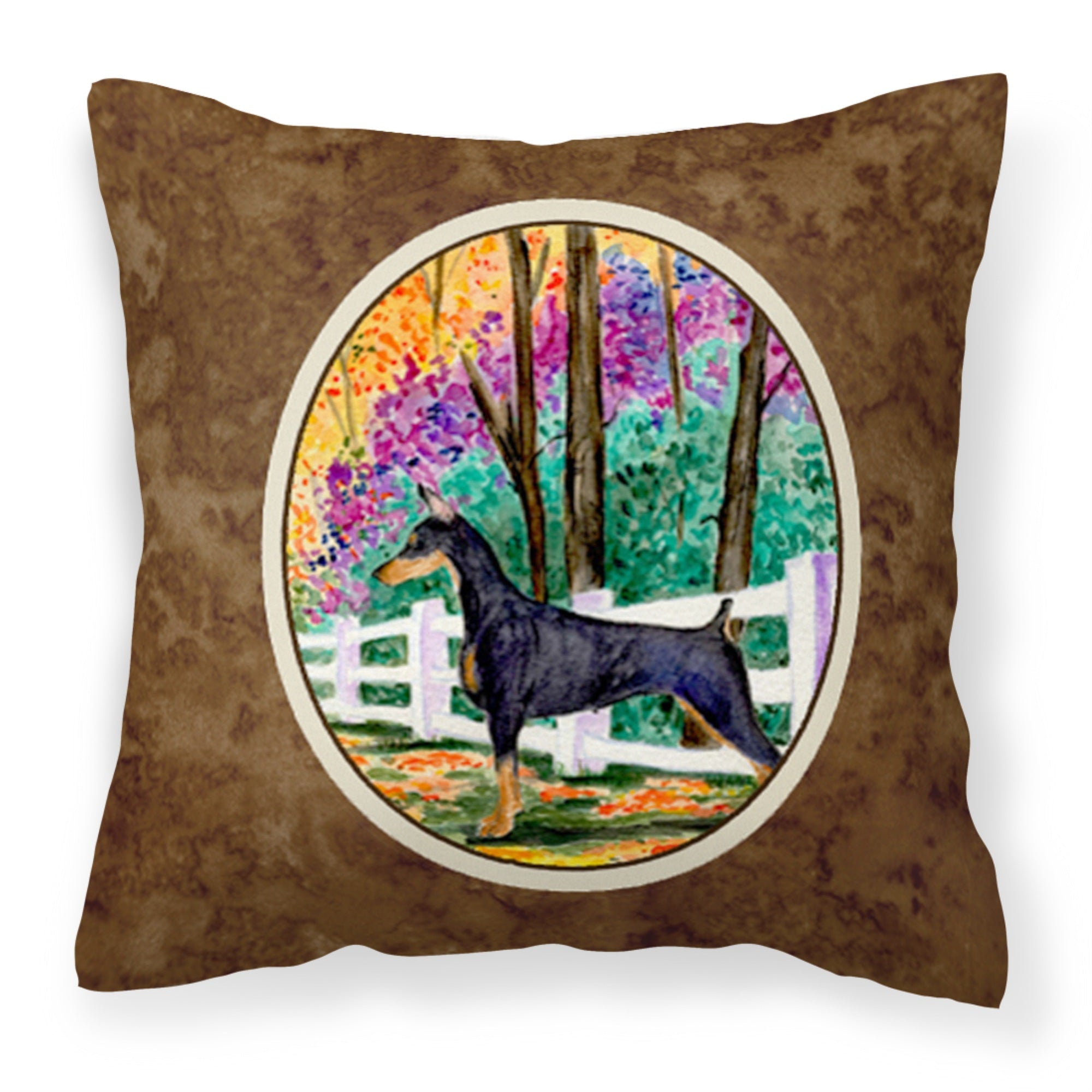Carolines Treasures SS8428PW1414 Doberman Decorative Canvas Fabric Pillow, Large, Multicolor