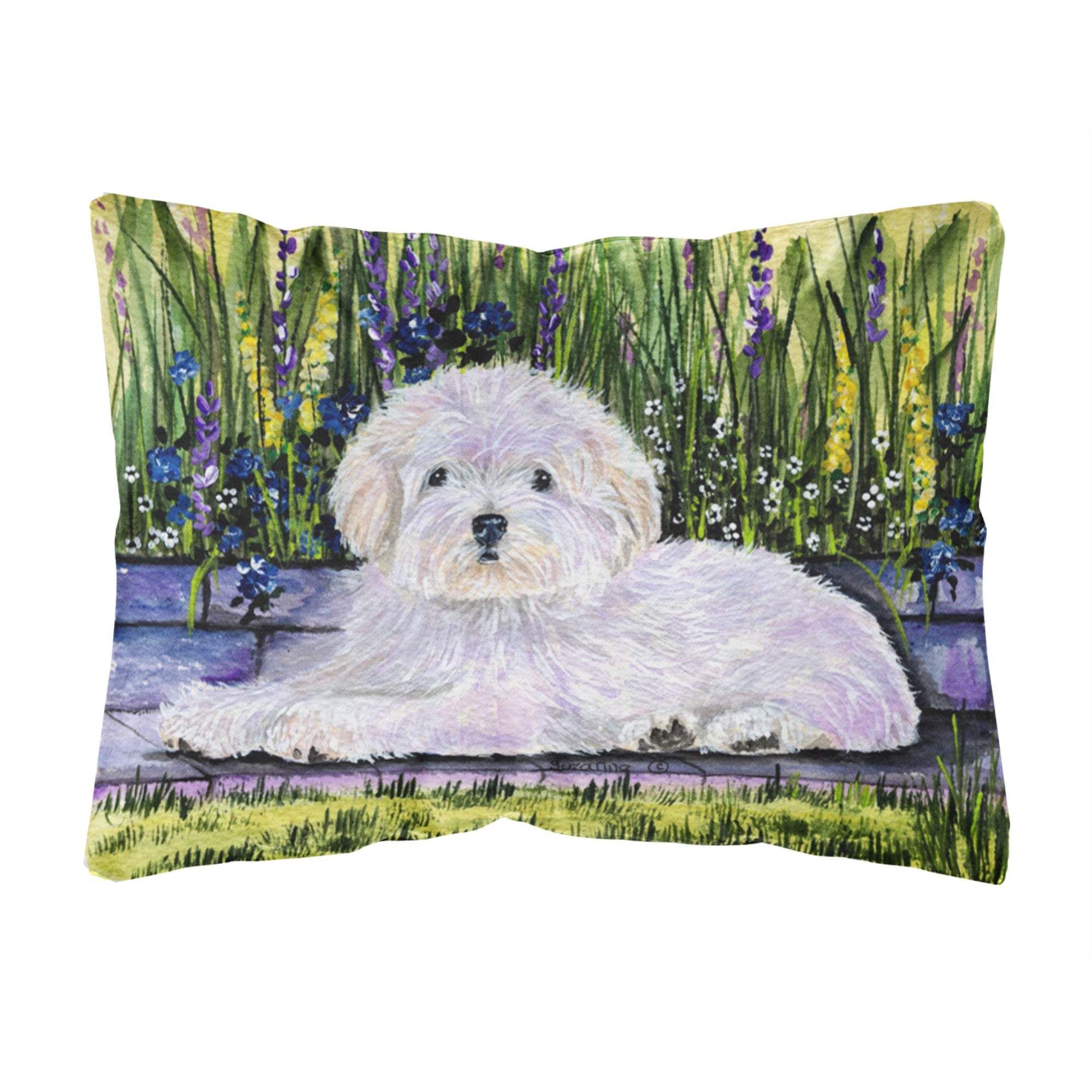 Carolines Treasures SS8430PW1216 Coton de Tulear Decorative Canvas Fabric Pillow, Large, Multicolor