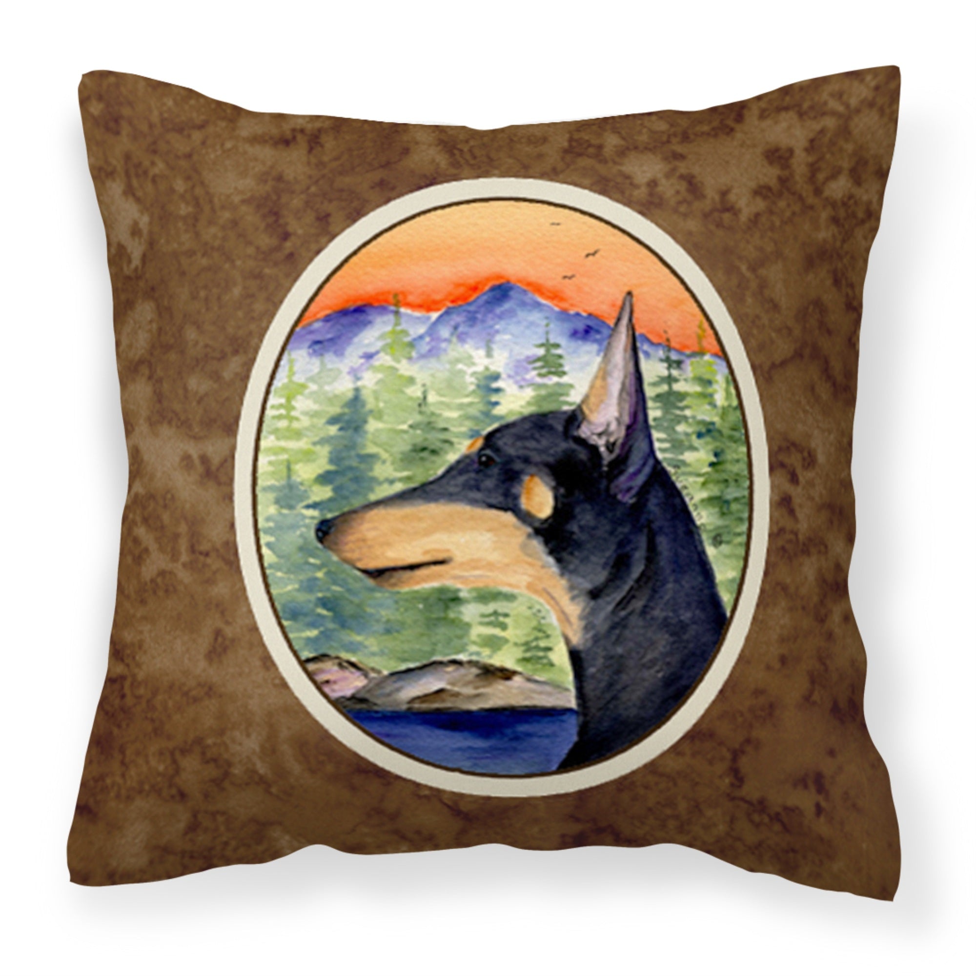 Carolines Treasures SS8433PW1414 Manchester Terrier Decorative Canvas Fabric Pillow, Large, Multicolor