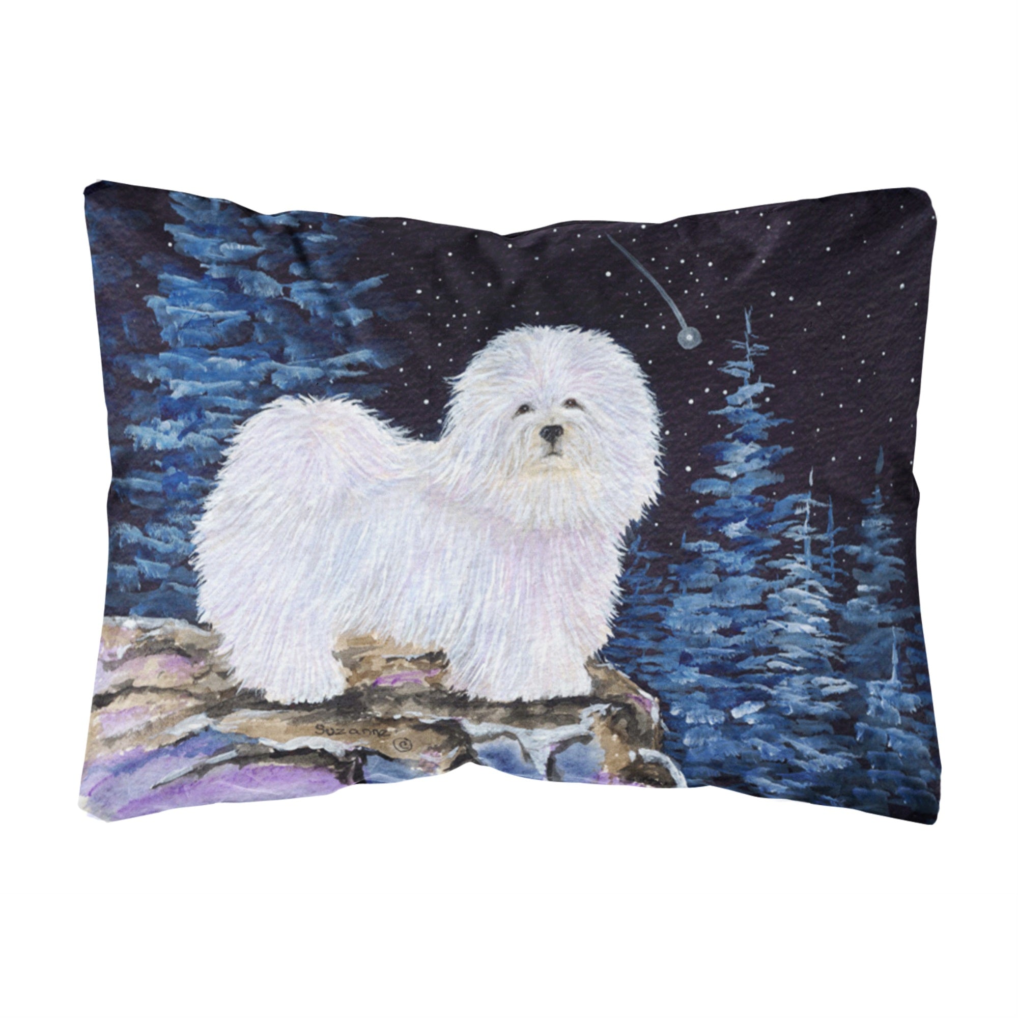 Carolines Treasures Starry Night Coton De Tulear Decorative Canvas Fabric Pillow, Large, Multicolor