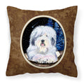 Carolines Treasures SS8443PW1414 Starry Night Old English Sheepdog Fabric Pillow, Large, Multicolor