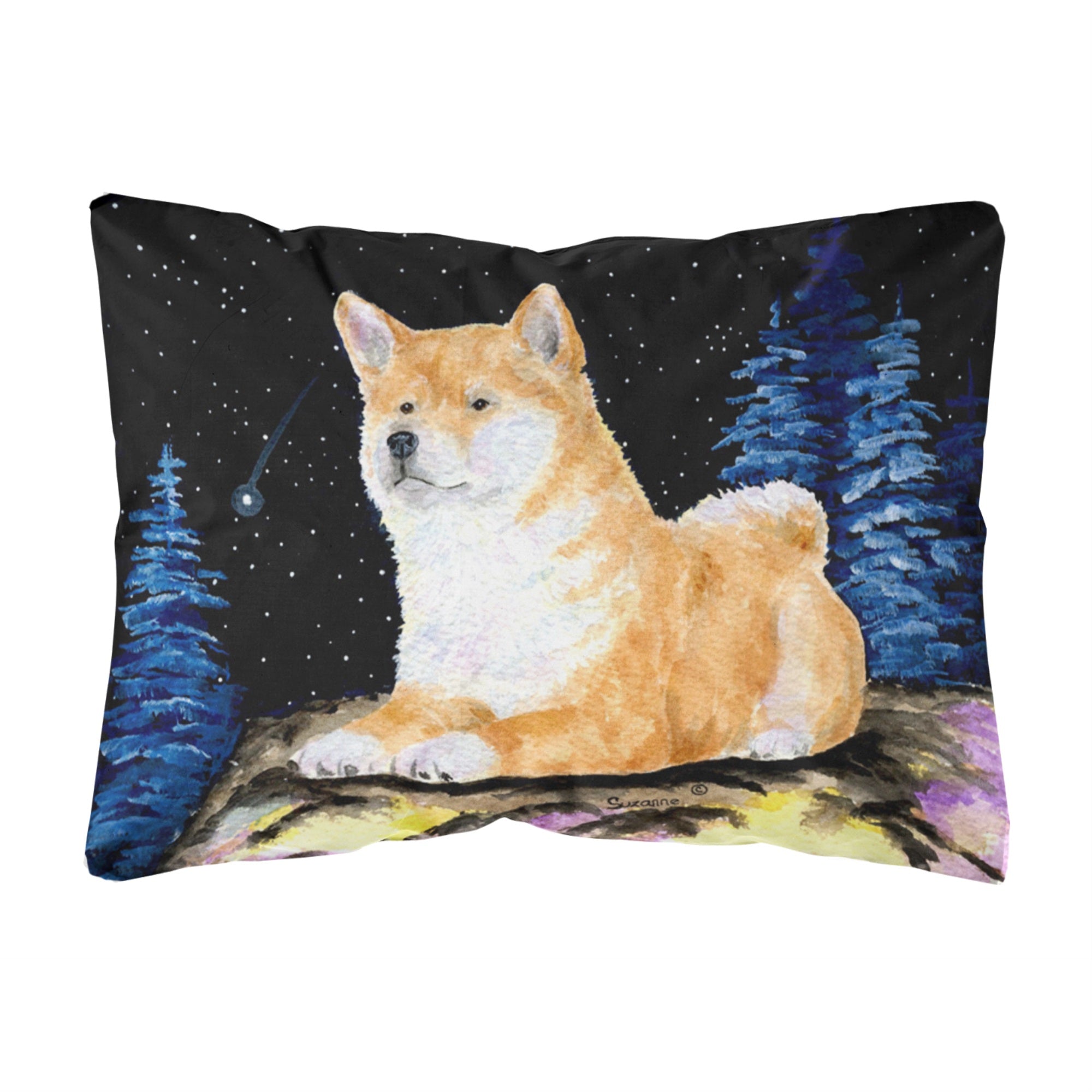 Carolines Treasures SS8445PW1216 Starry Night Shiba Inu Decorative Canvas Fabric Pillow, Large, Multicolor