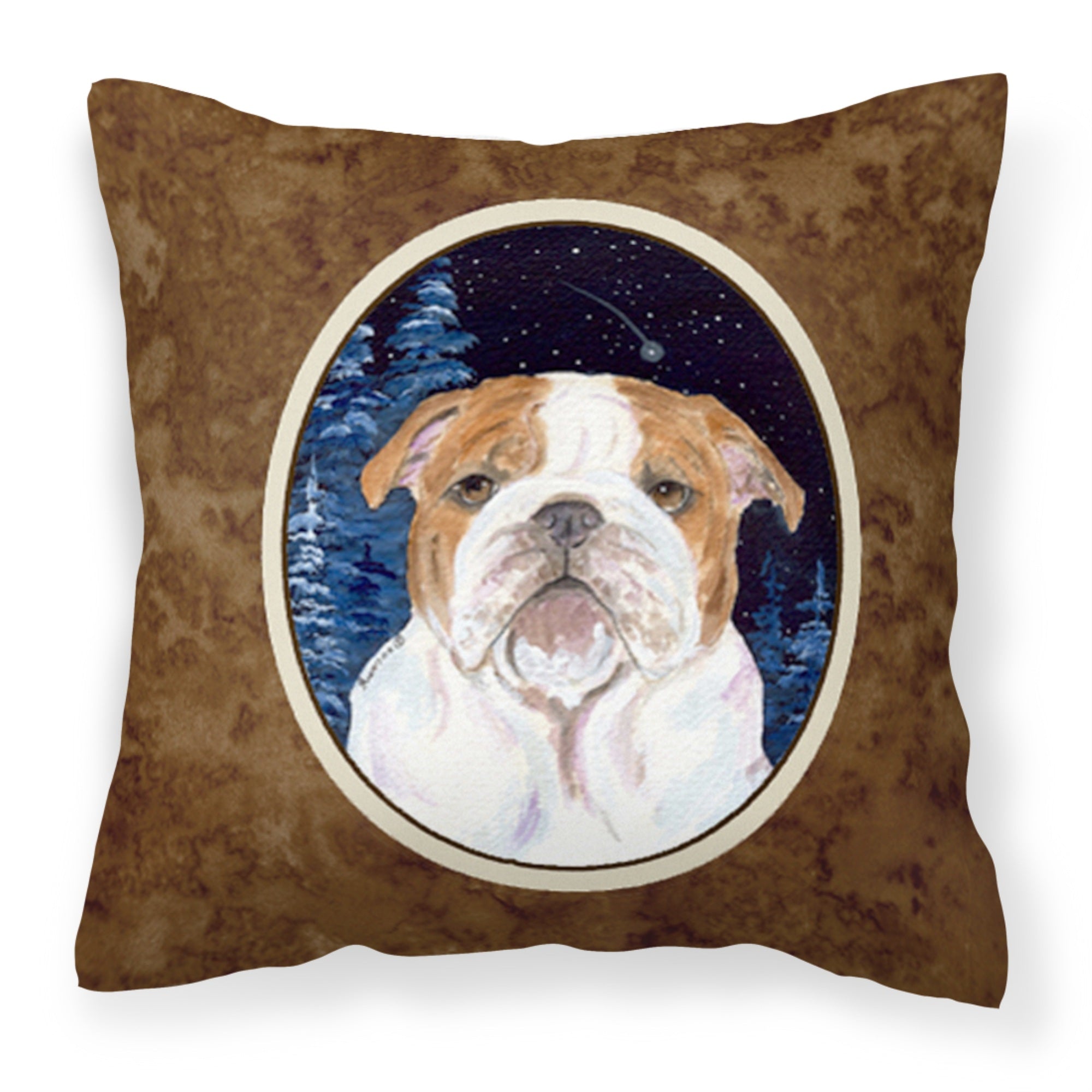 Carolines Treasures SS8447PW1414 Starry Night English Bulldog Fabric Pillow, Large, Multicolor