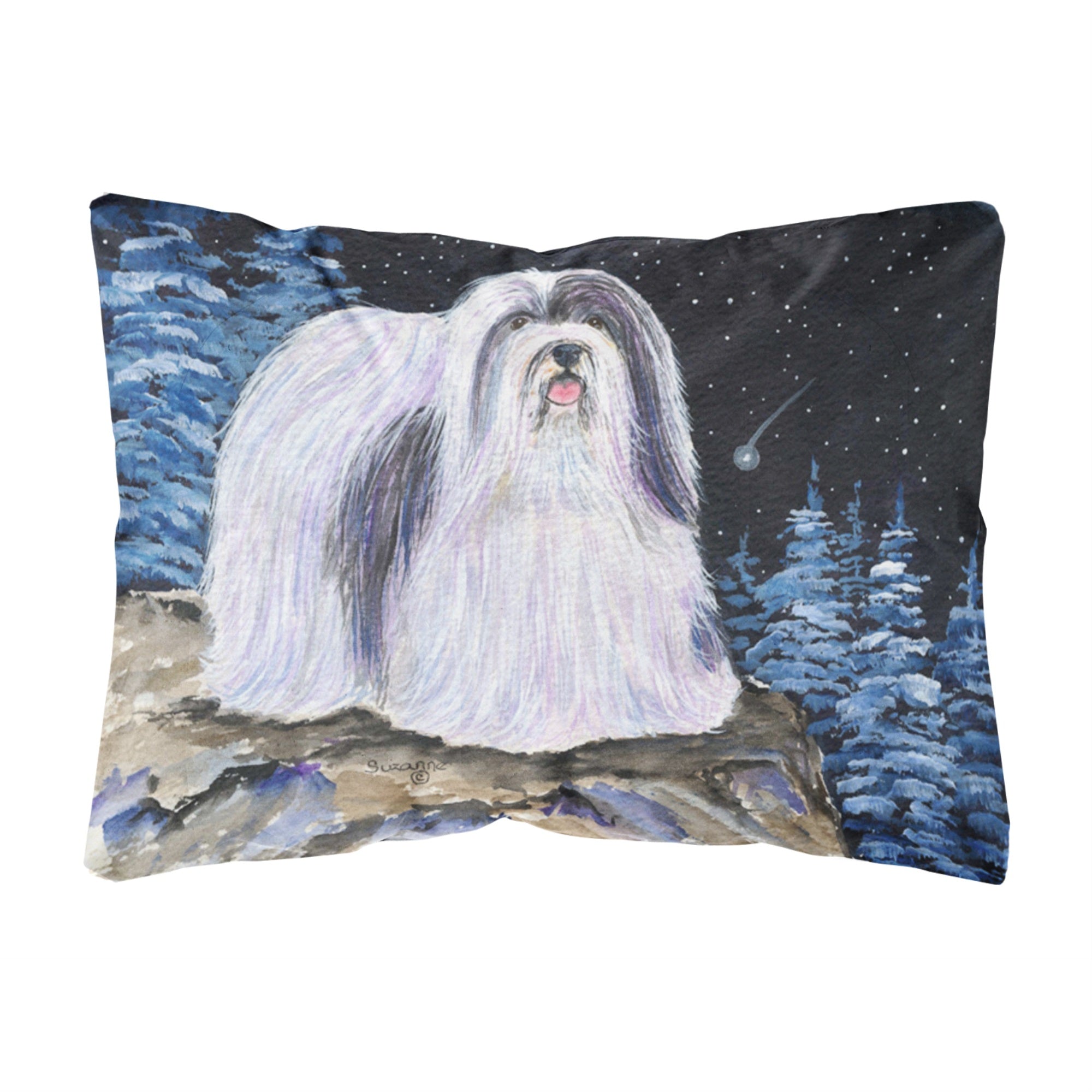 Carolines Treasures SS8450PW1216 Starry Night Havanese Decorative Canvas Fabric Pillow, Large, Multicolor