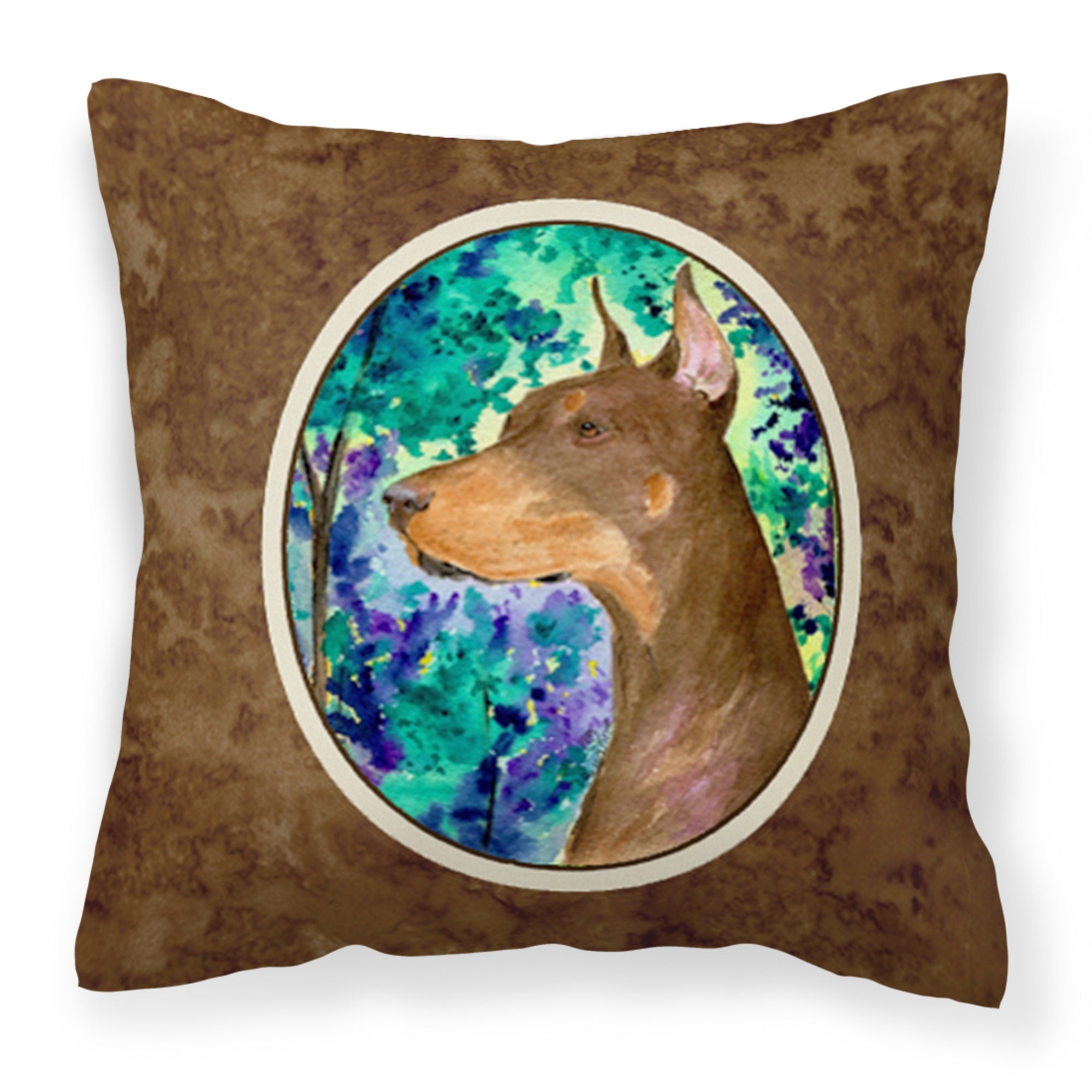 Carolines Treasures SS8457PW1414 Doberman Decorative Canvas Fabric Pillow, Large, Multicolor