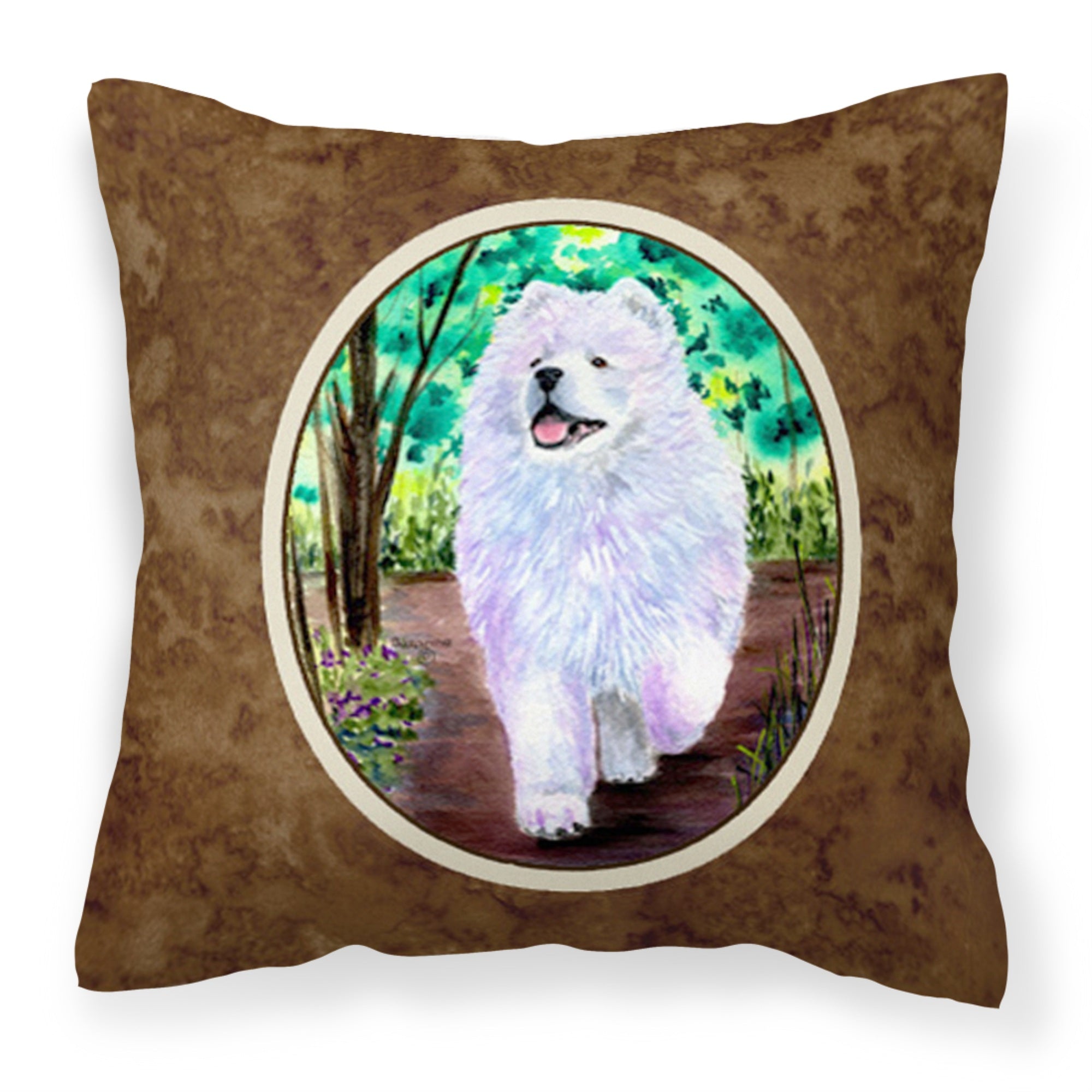 Carolines Treasures SS8458PW1414 Samoyed Decorative Canvas Fabric Pillow, Large, Multicolor