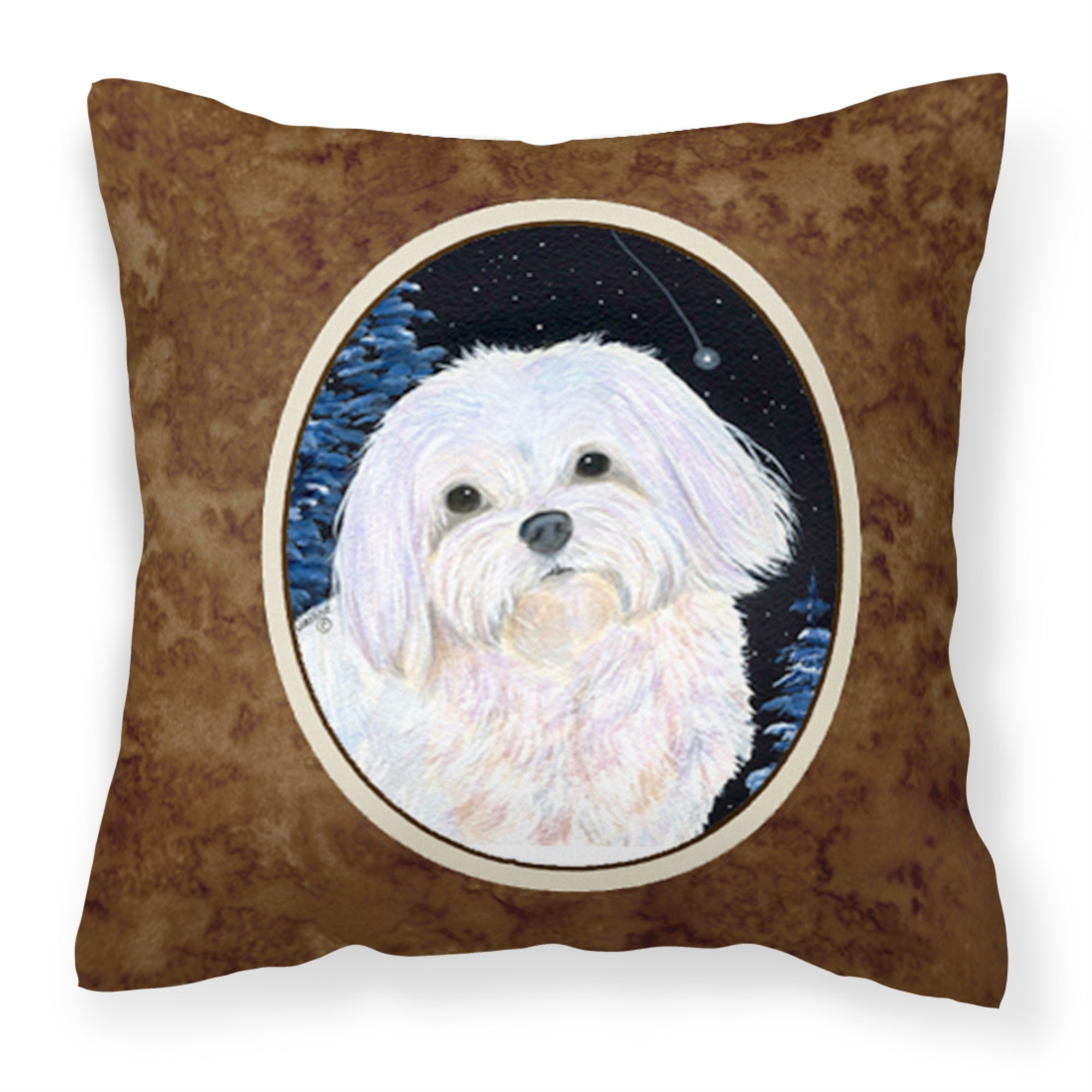Carolines Treasures SS8460PW1414 Starry Night Maltese Decorative Canvas Fabric Pillow, Large, Multicolor
