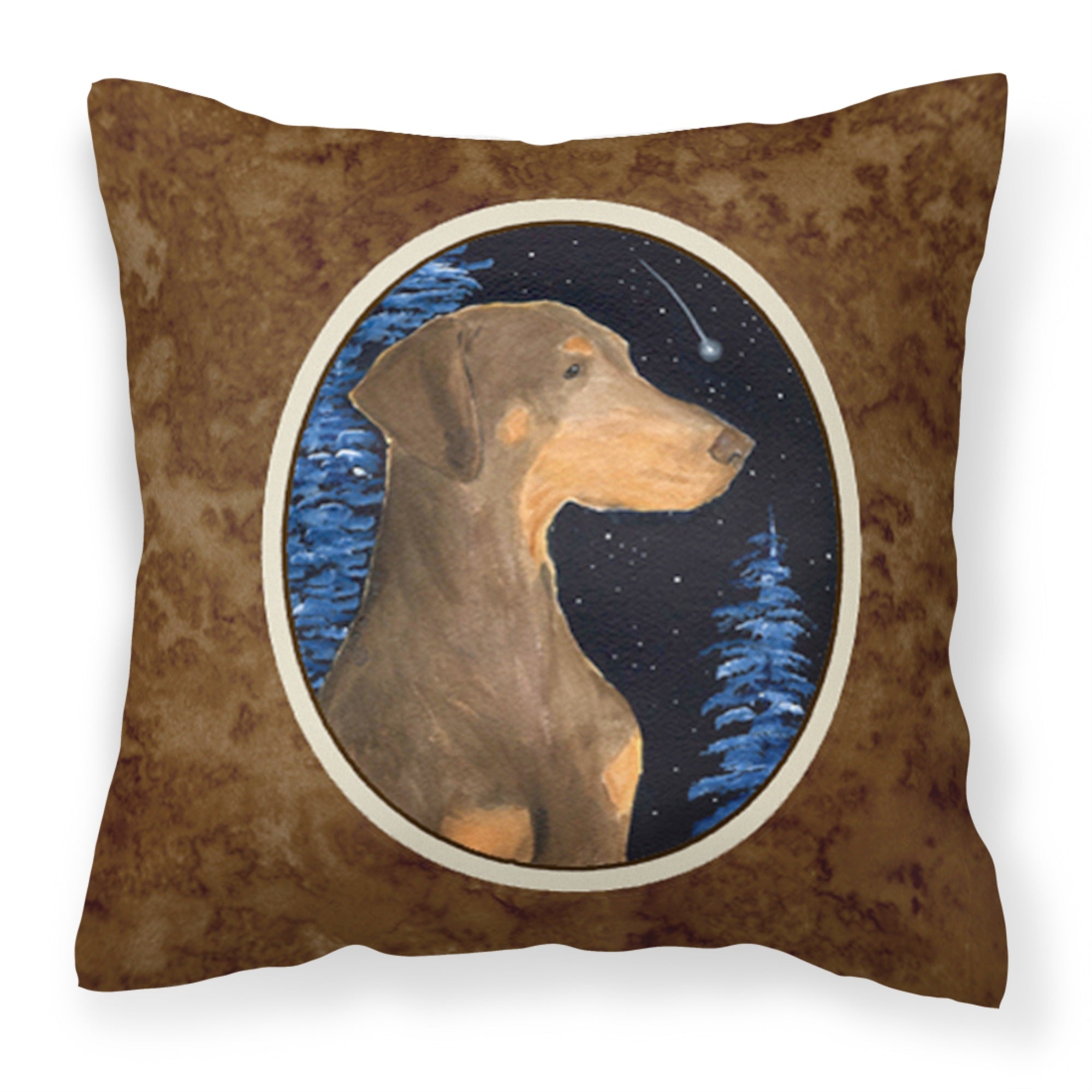 Carolines Treasures SS8462PW1414 Starry Night Doberman Decorative Canvas Fabric Pillow, Large, Multicolor