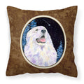 Carolines Treasures SS8466PW1414 Starry Night Great Pyrenees Fabric Pillow, Large, Multicolor