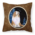 Carolines Treasures SS8467PW1414 Starry Night Bearded Collie Fabric Pillow, Large, Multicolor
