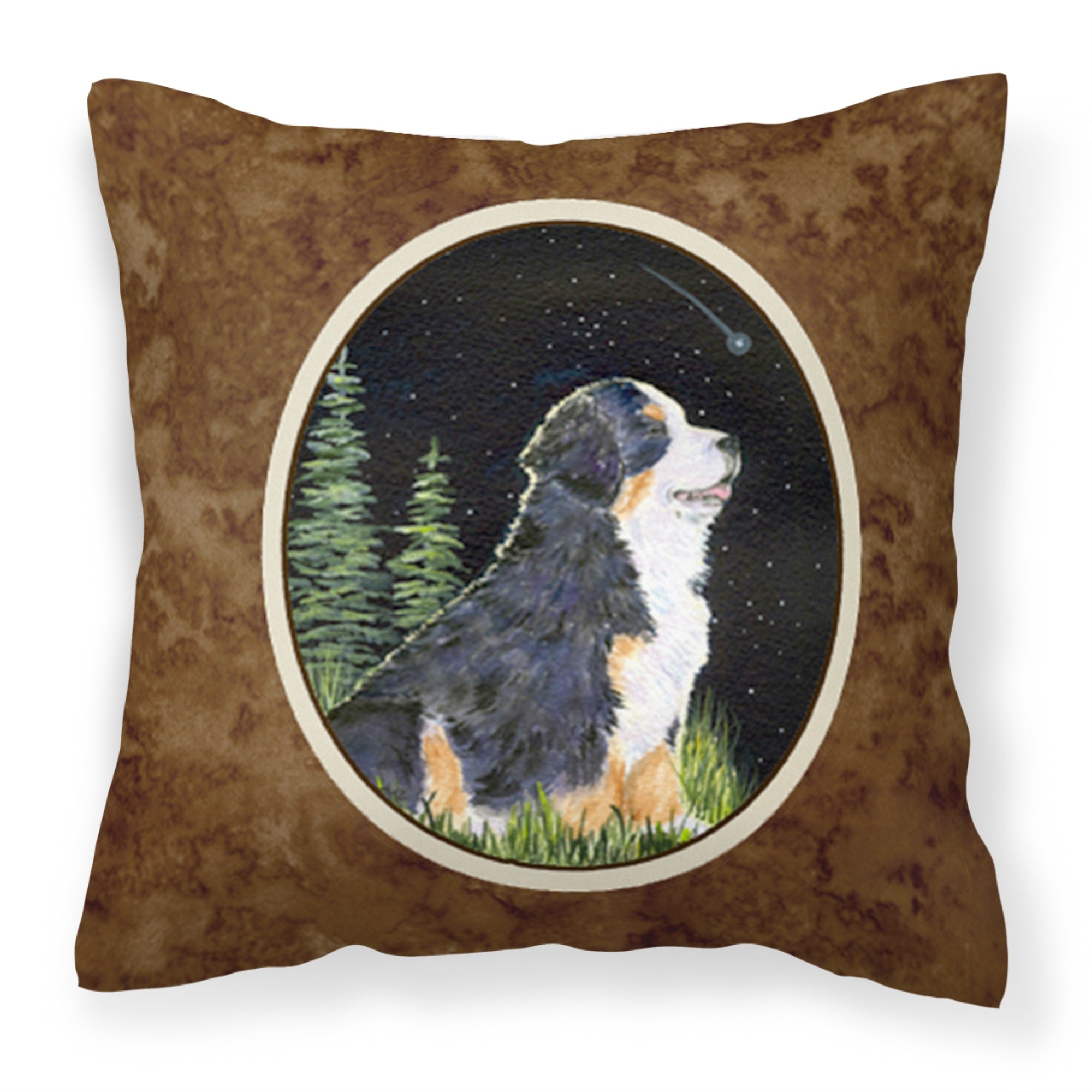 Carolines Treasures SS8468PW1414 Starry Night Bernese Mountain Dog Fabric Pillow, Large, Multicolor