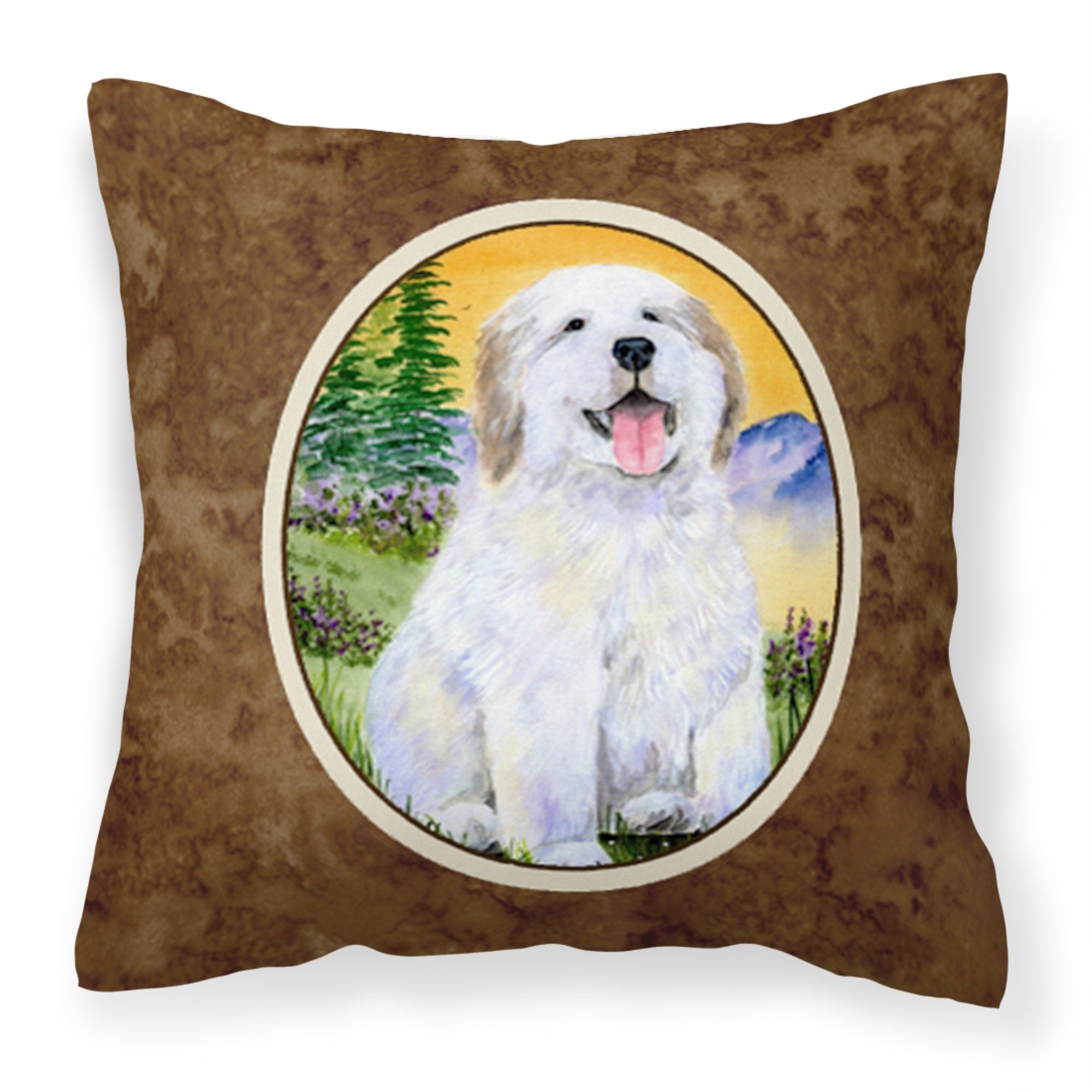 Carolines Treasures SS8469PW1414 Great Pyrenees Decorative Canvas Fabric Pillow, Large, Multicolor