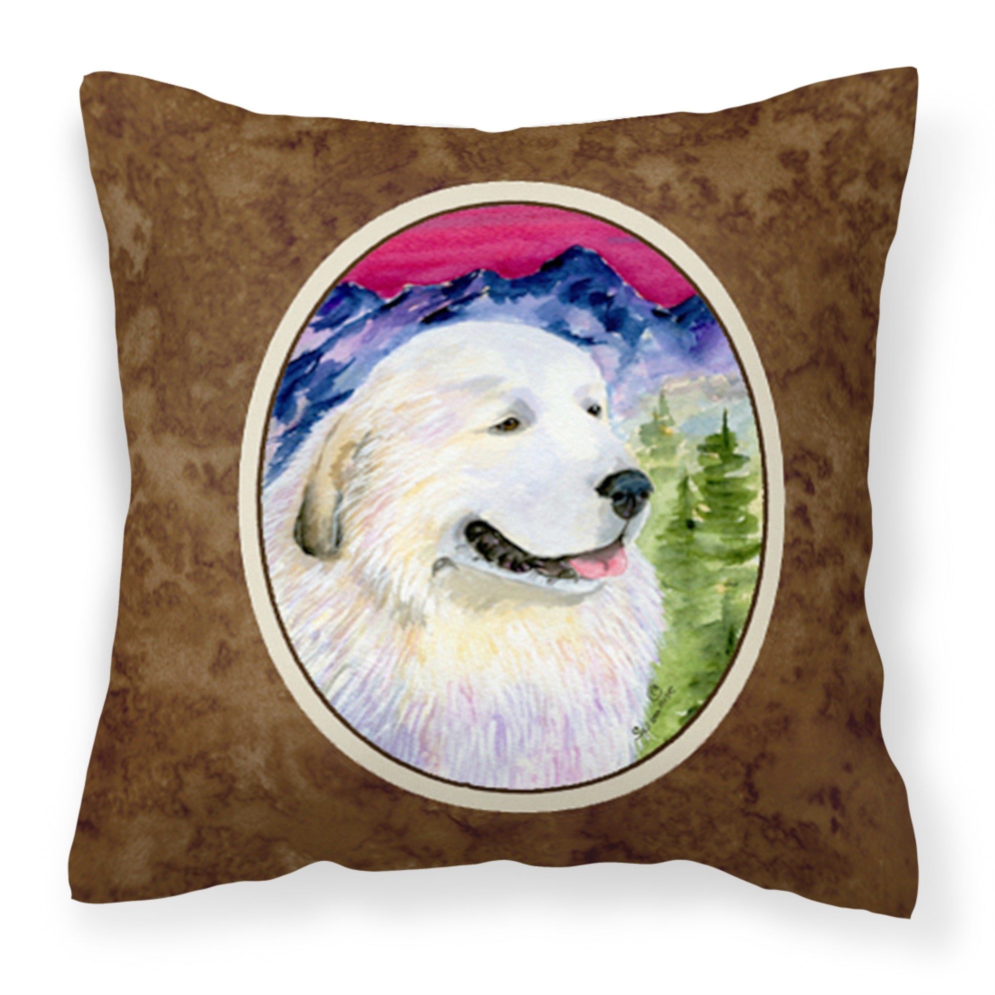 Carolines Treasures SS8473PW1414 Great Pyrenees Decorative Canvas Fabric Pillow, Large, Multicolor