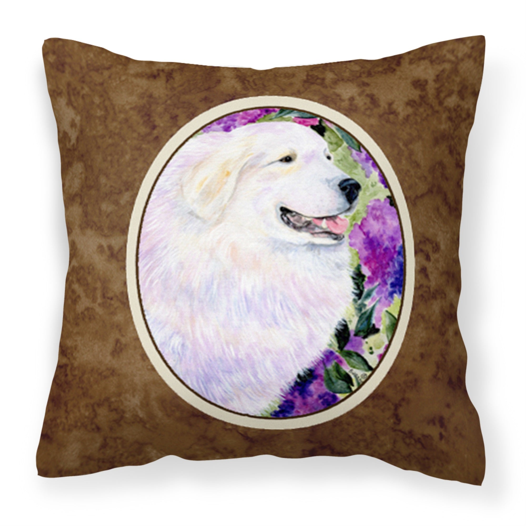 Carolines Treasures SS8474PW1414 Great Pyrenees Decorative Canvas Fabric Pillow, Large, Multicolor