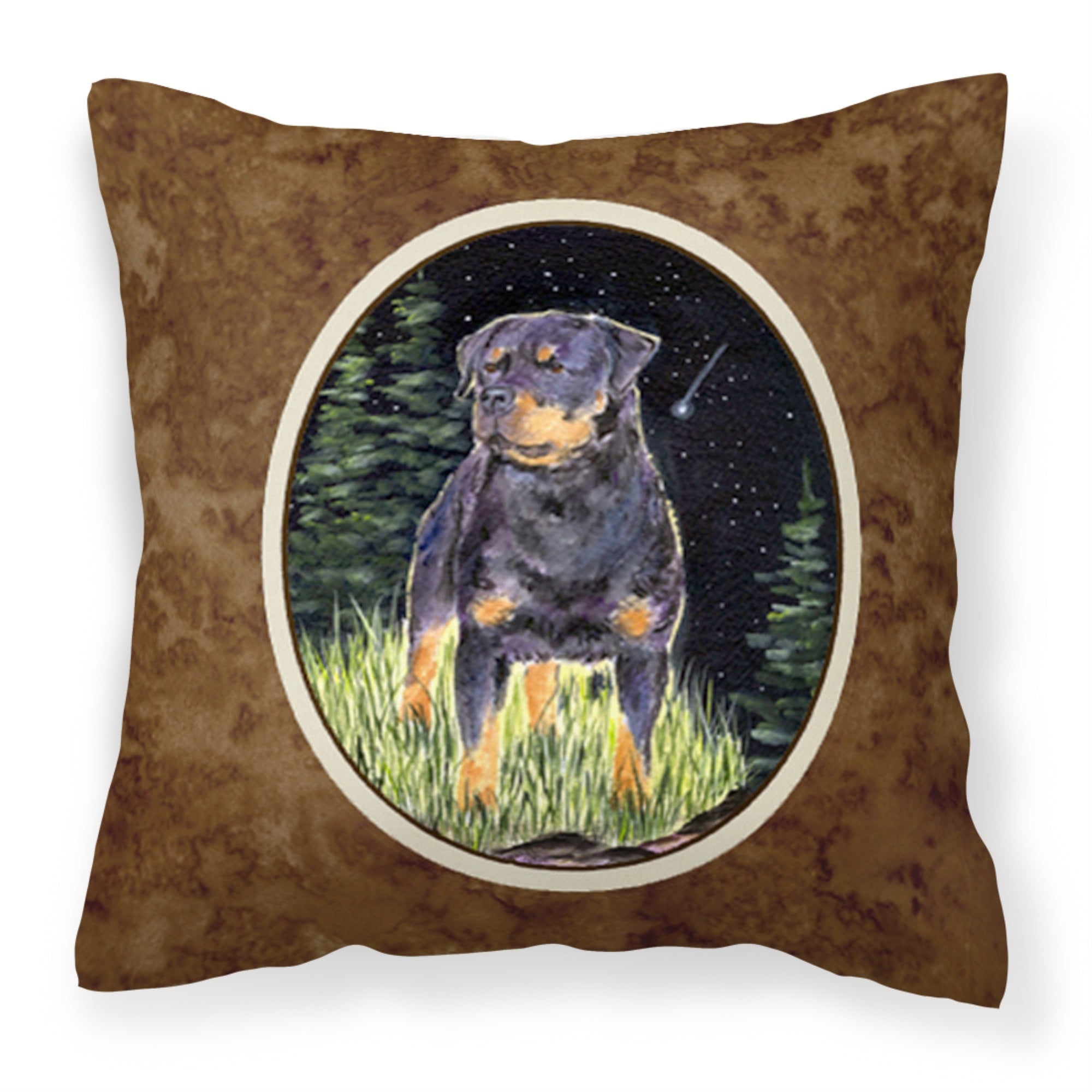 Carolines Treasures SS8475PW1414 Starry Night Rottweiler Decorative Canvas Fabric Pillow, Large, Multicolor