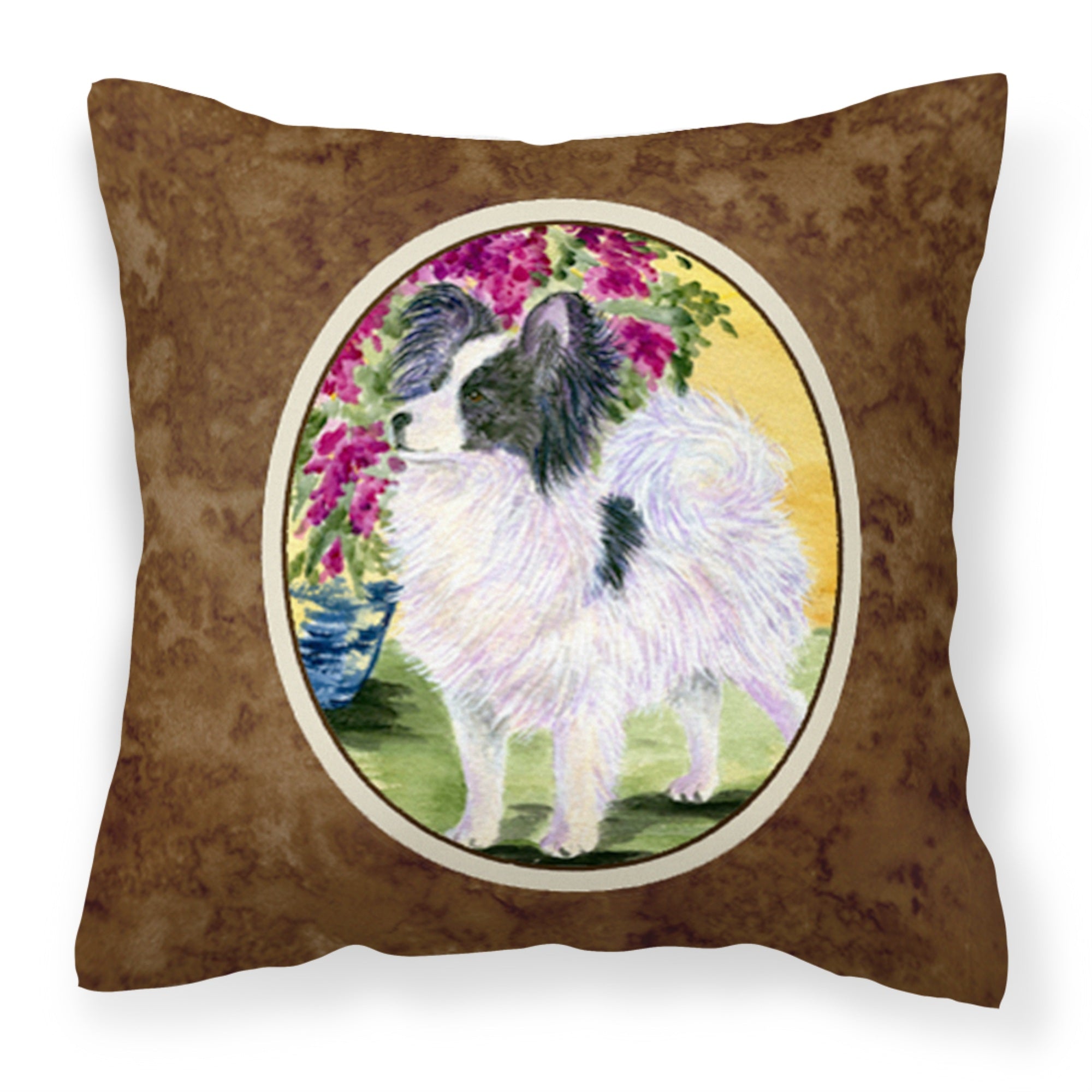Carolines Treasures SS8477PW1414 Papillon Decorative Canvas Fabric Pillow, Large, Multicolor