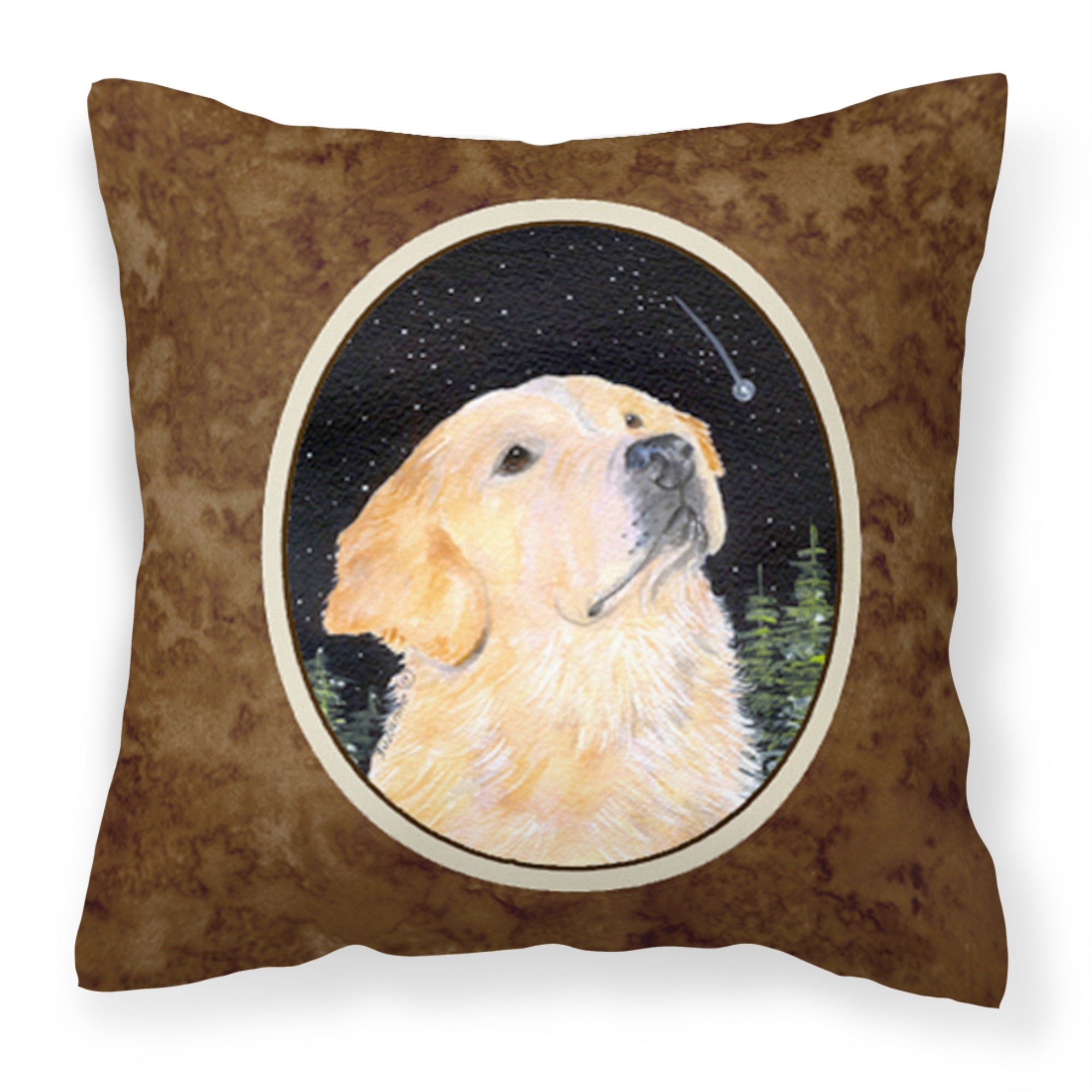 Carolines Treasures SS8480PW1414 Starry Night Golden Retriever Fabric Pillow, Large, Multicolor