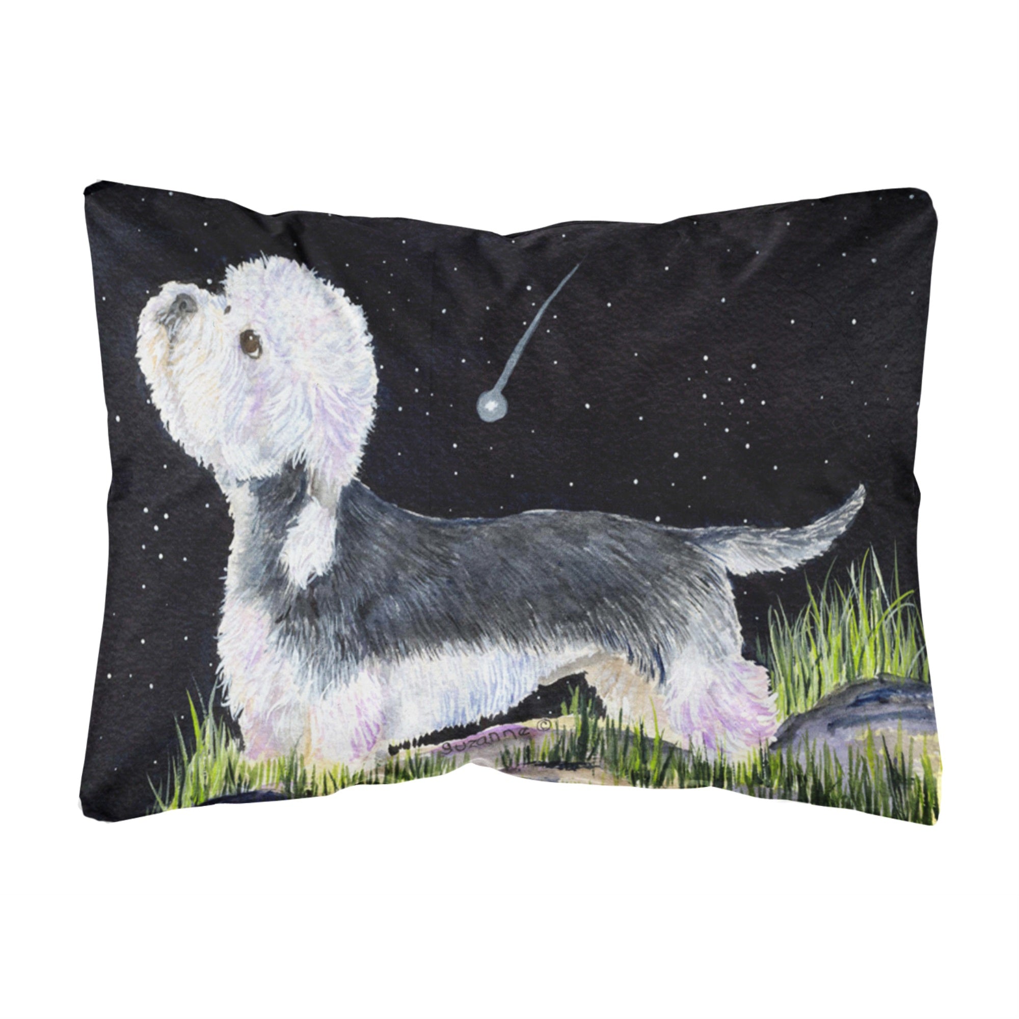 Carolines Treasures Starry Night Dandie Dinmont Terrier Decorative Canvas Fabric Pillow, Large, Multicolor