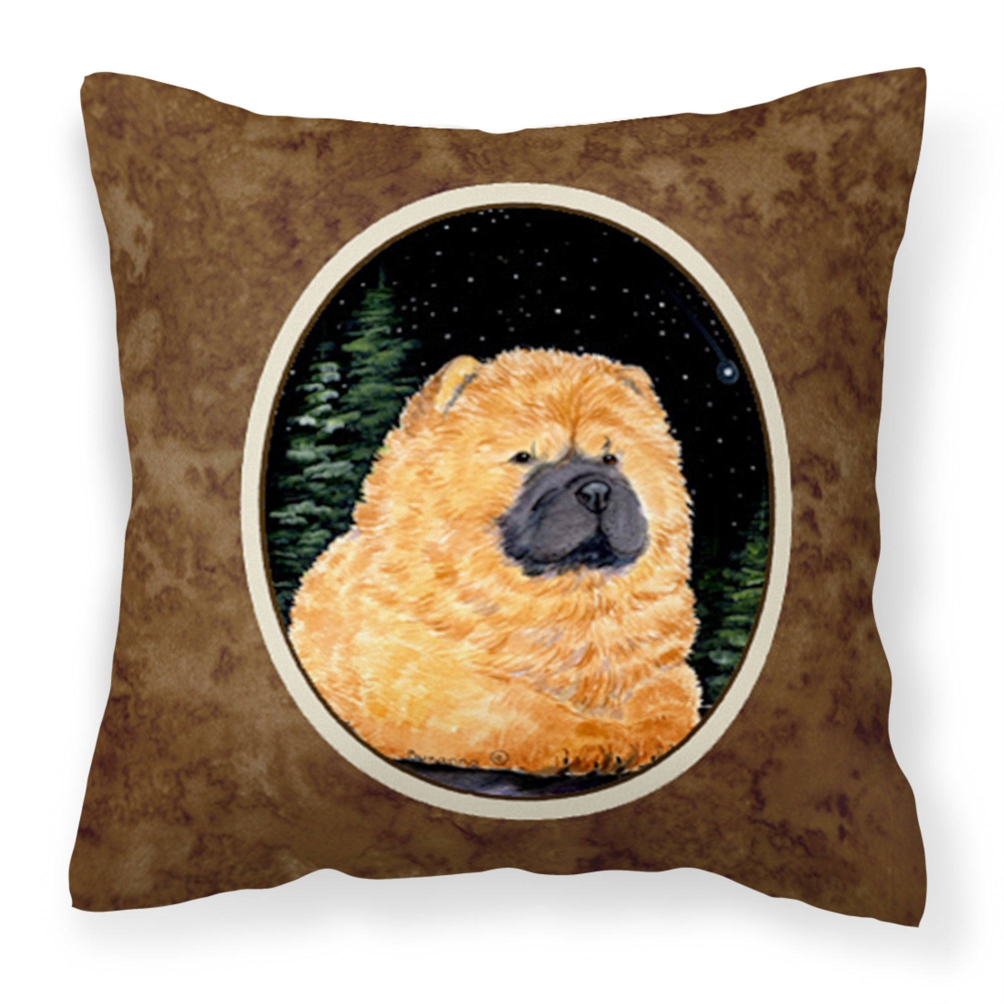 Carolines Treasures SS8489PW1414 Starry Night Chow Chow Decorative Canvas Fabric Pillow, Large, Multicolor