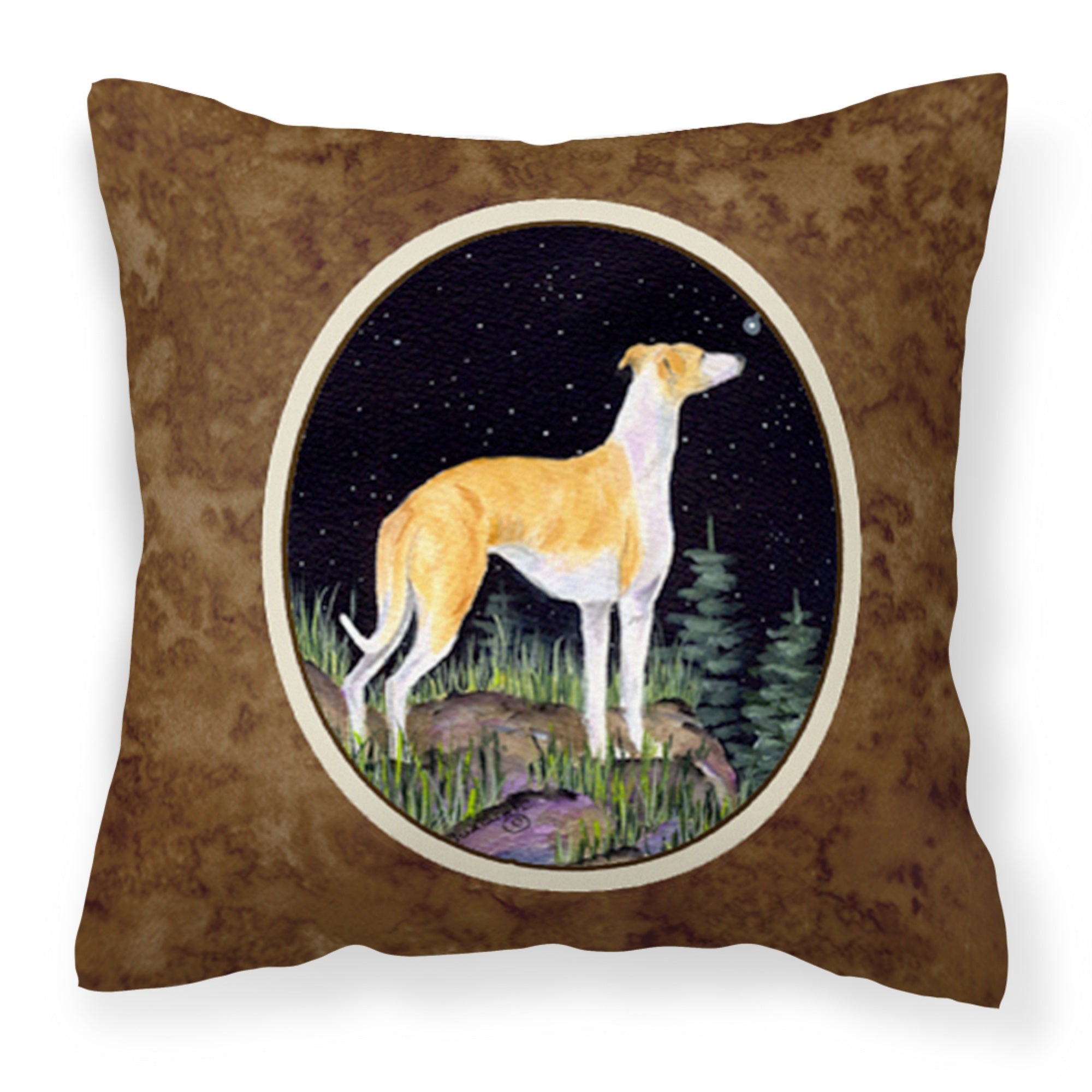 Carolines Treasures SS8492PW1414 Starry Night Whippet Decorative Canvas Fabric Pillow, Large, Multicolor
