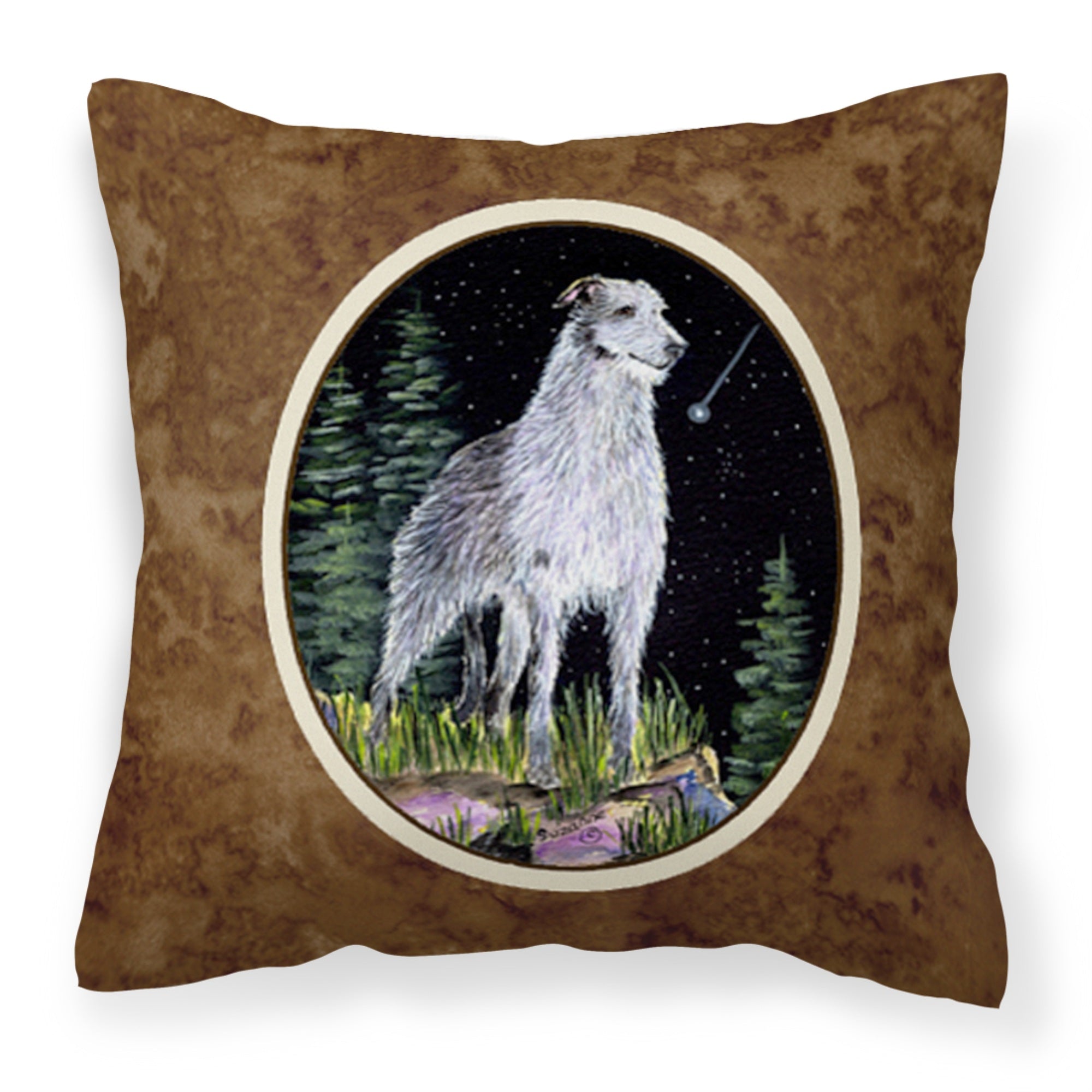 Carolines Treasures SS8493PW1414 Starry Night Scottish Deerhound Fabric Pillow, Large, Multicolor