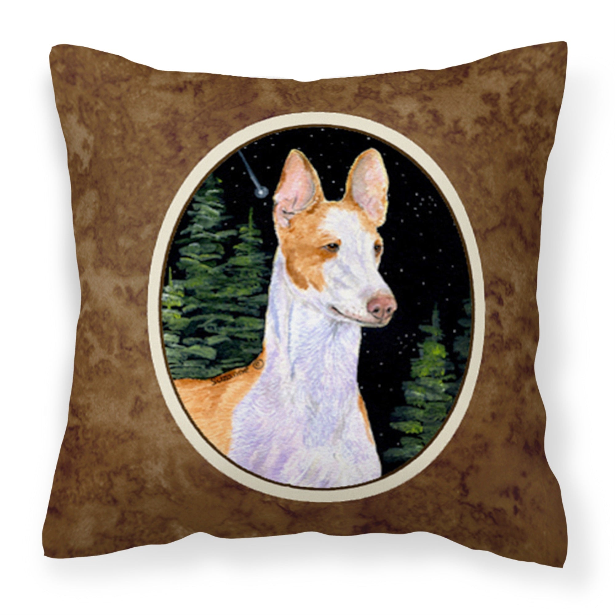 Carolines Treasures SS8495PW1414 Starry Night Ibizan Hound Decorative Canvas Fabric Pillow, Large, Multicolor