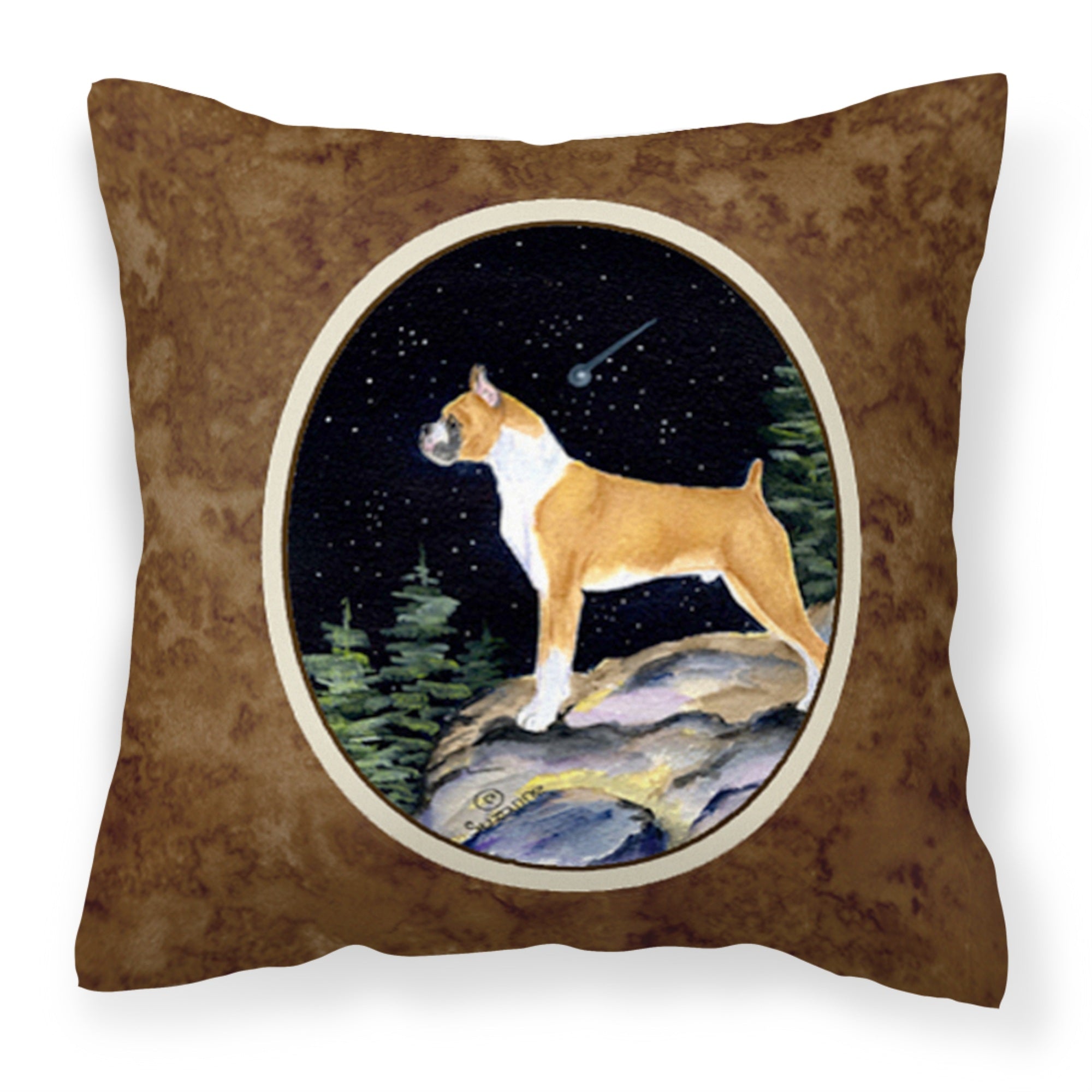 Carolines Treasures SS8496PW1414 Starry Night Boxer Decorative Canvas Fabric Pillow, Large, Multicolor