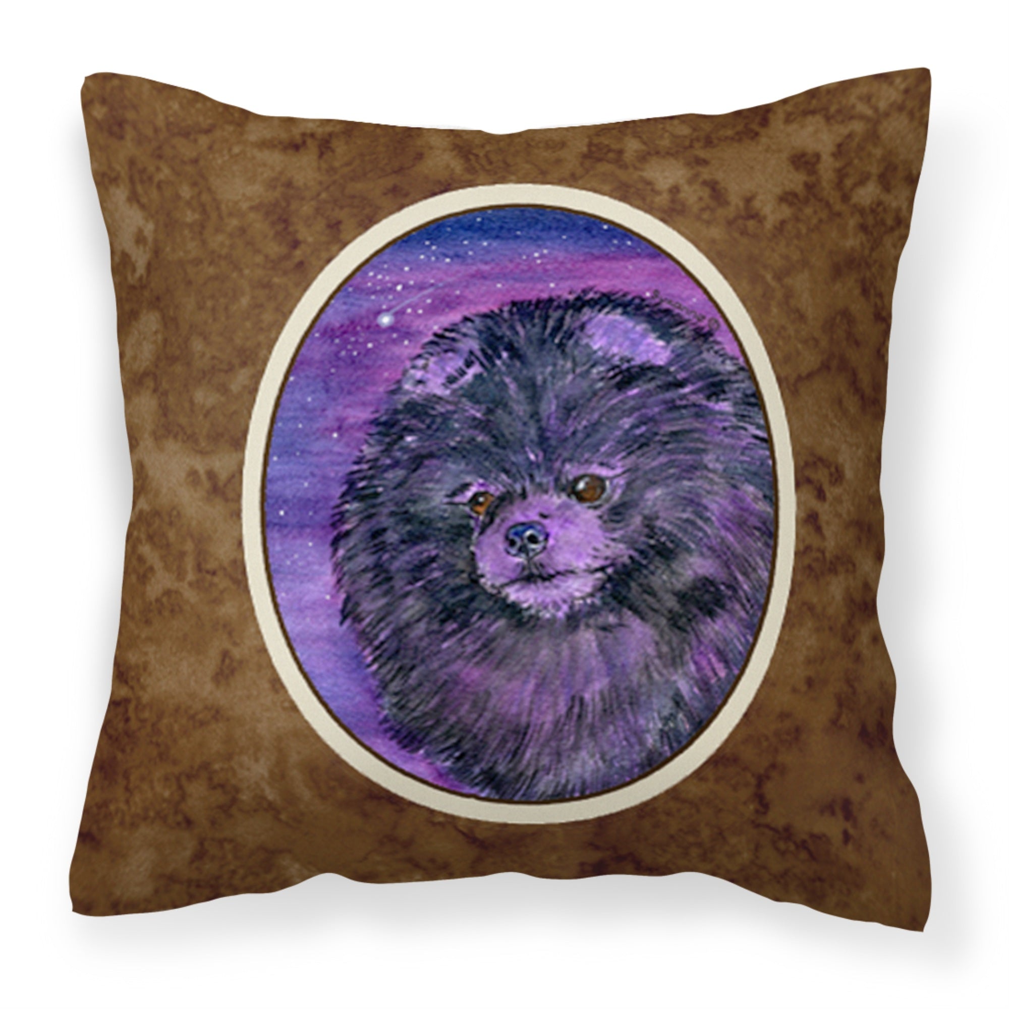 Carolines Treasures SS8501PW1414 Starry Night Pomeranian Decorative Canvas Fabric Pillow, Large, Multicolor