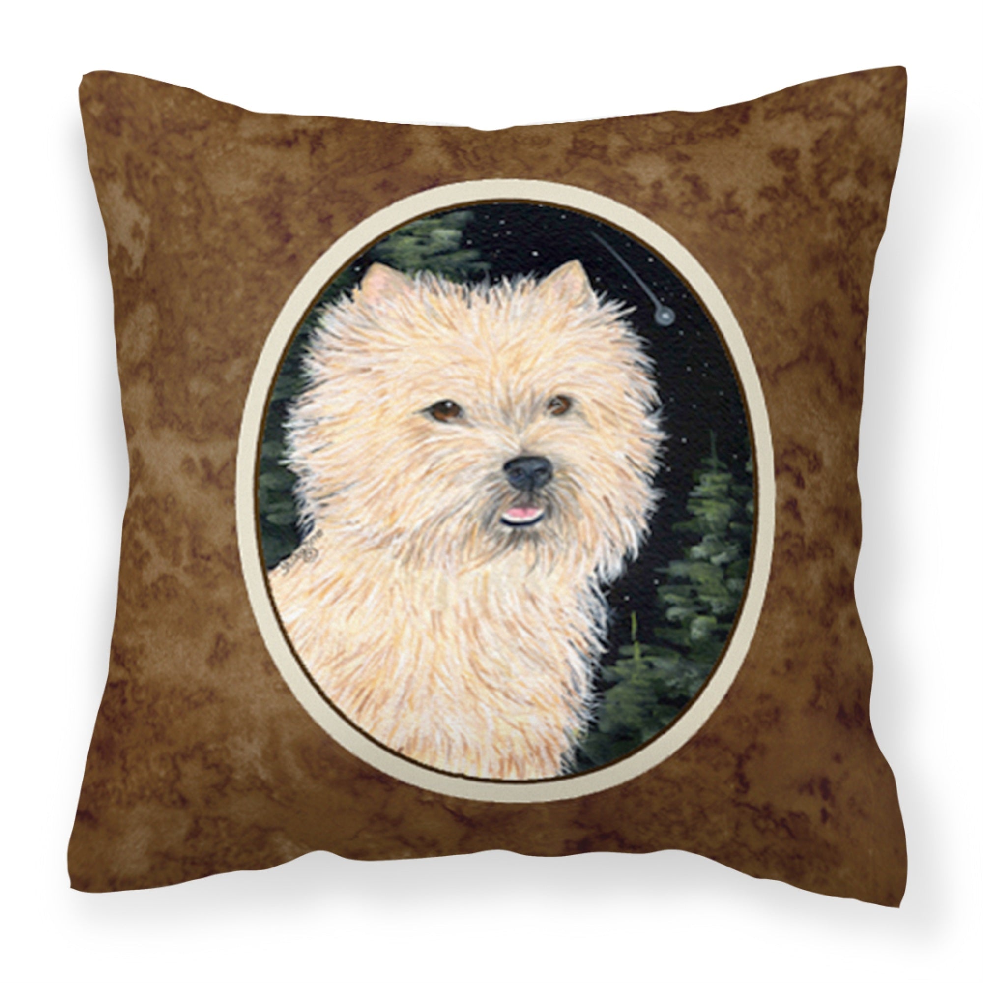 Carolines Treasures SS8502PW1414 Starry Night Cairn Terrier Fabric Pillow, Large, Multicolor