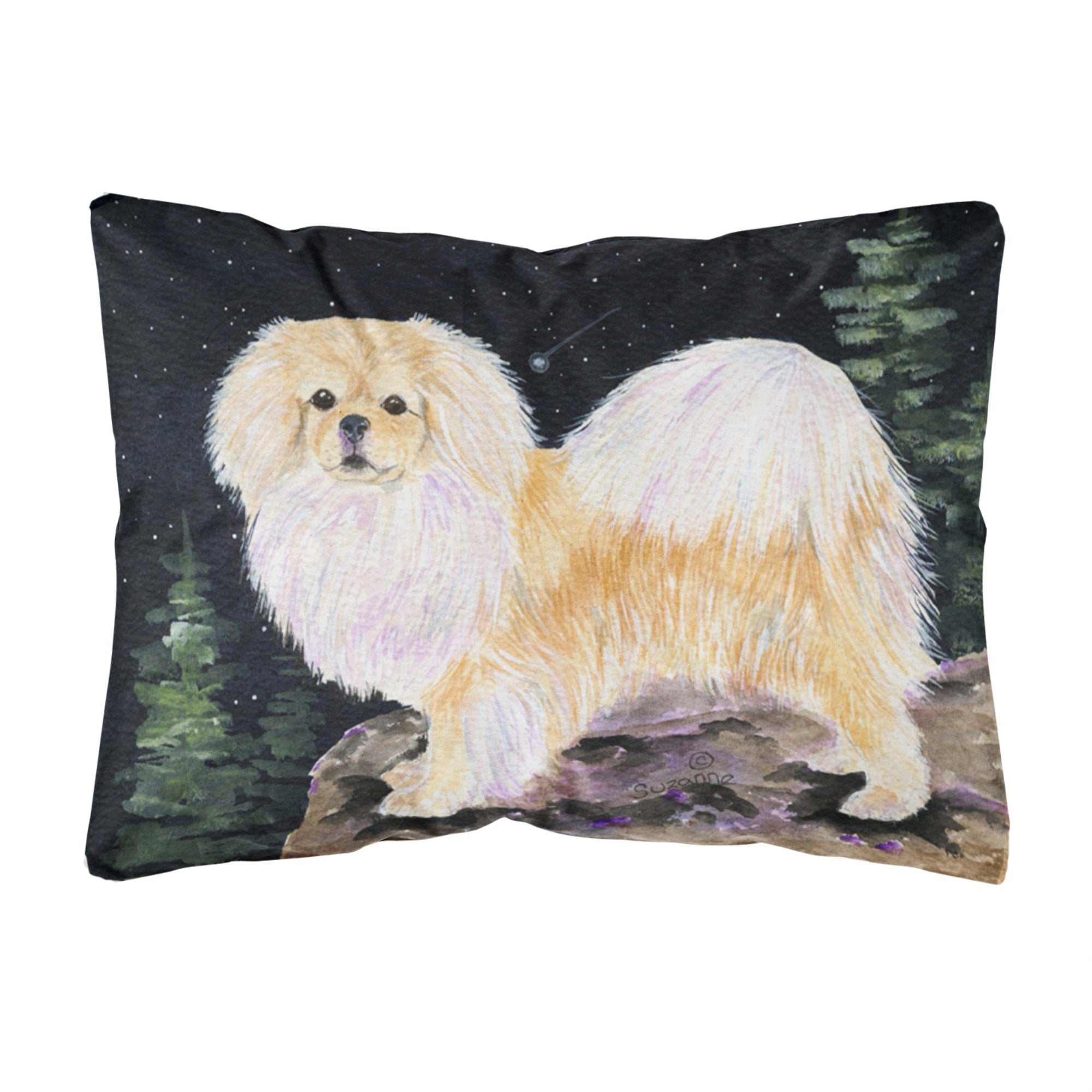 Carolines Treasures Starry Night Tibetan Spaniel Decorative Canvas Fabric Pillow, Large, Multicolor