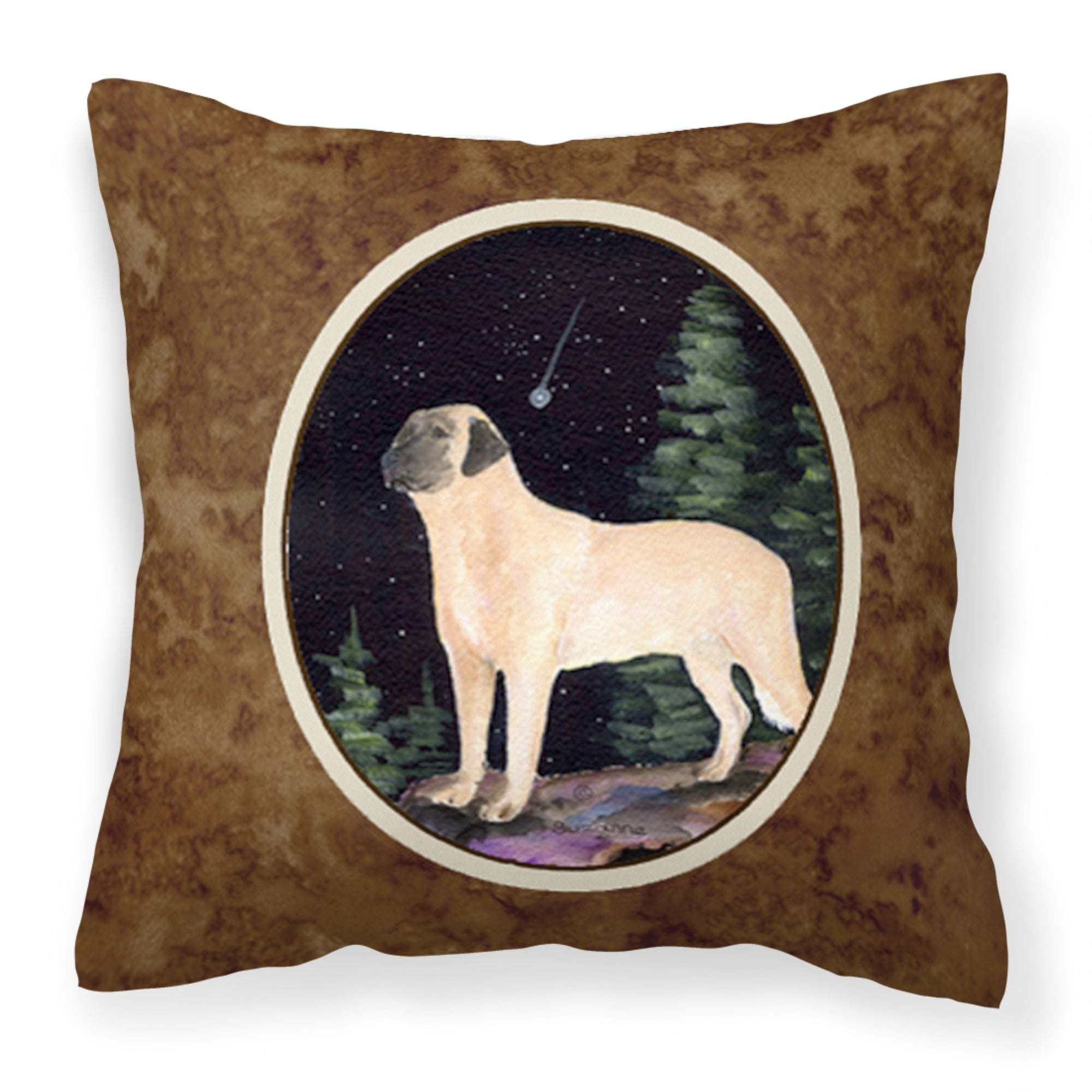 Carolines Treasures SS8505PW1414 Starry Night Anatolian Shepherd Fabric Pillow, Large, Multicolor