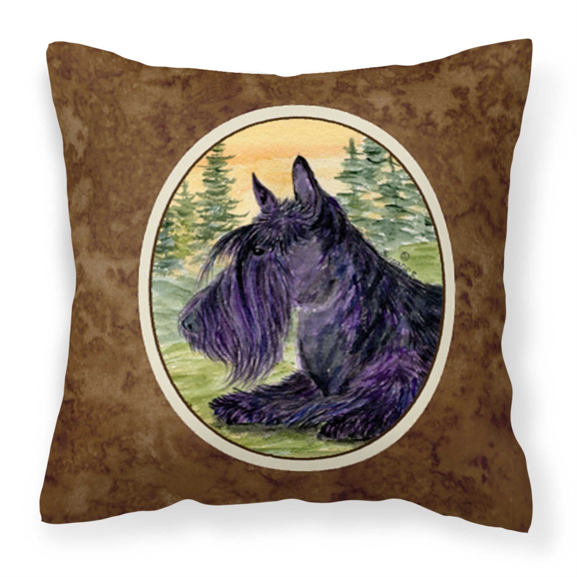 Carolines Treasures SS8511PW1414 Scottish Terrier Decorative Canvas Fabric Pillow, Large, Multicolor